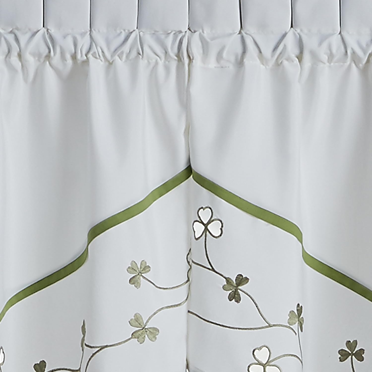 CHF Clover Kitchen Curtains Swag Pair Green