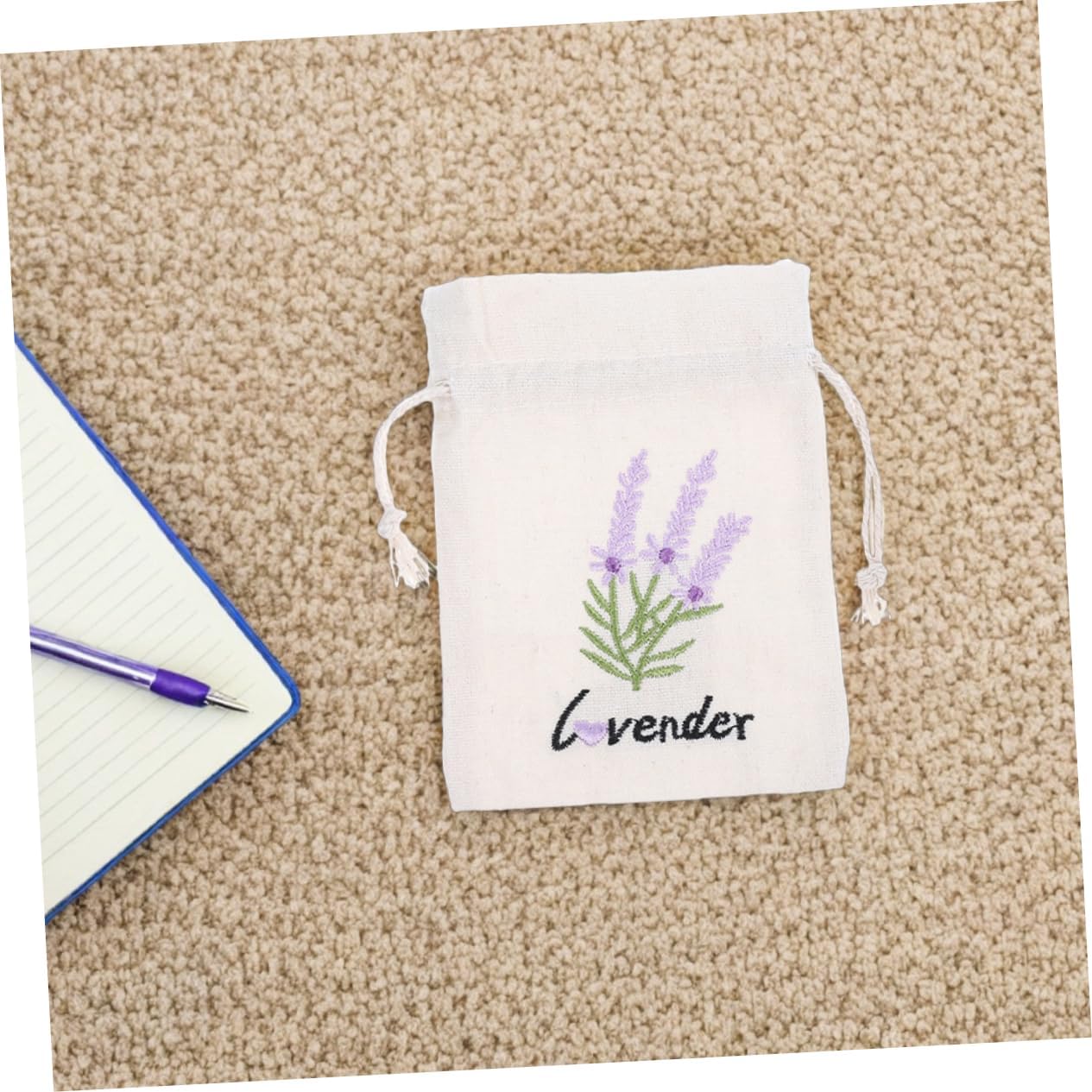 Cabilock 5pcs Lavender Sachet Bags Drawstring Favor Pouches