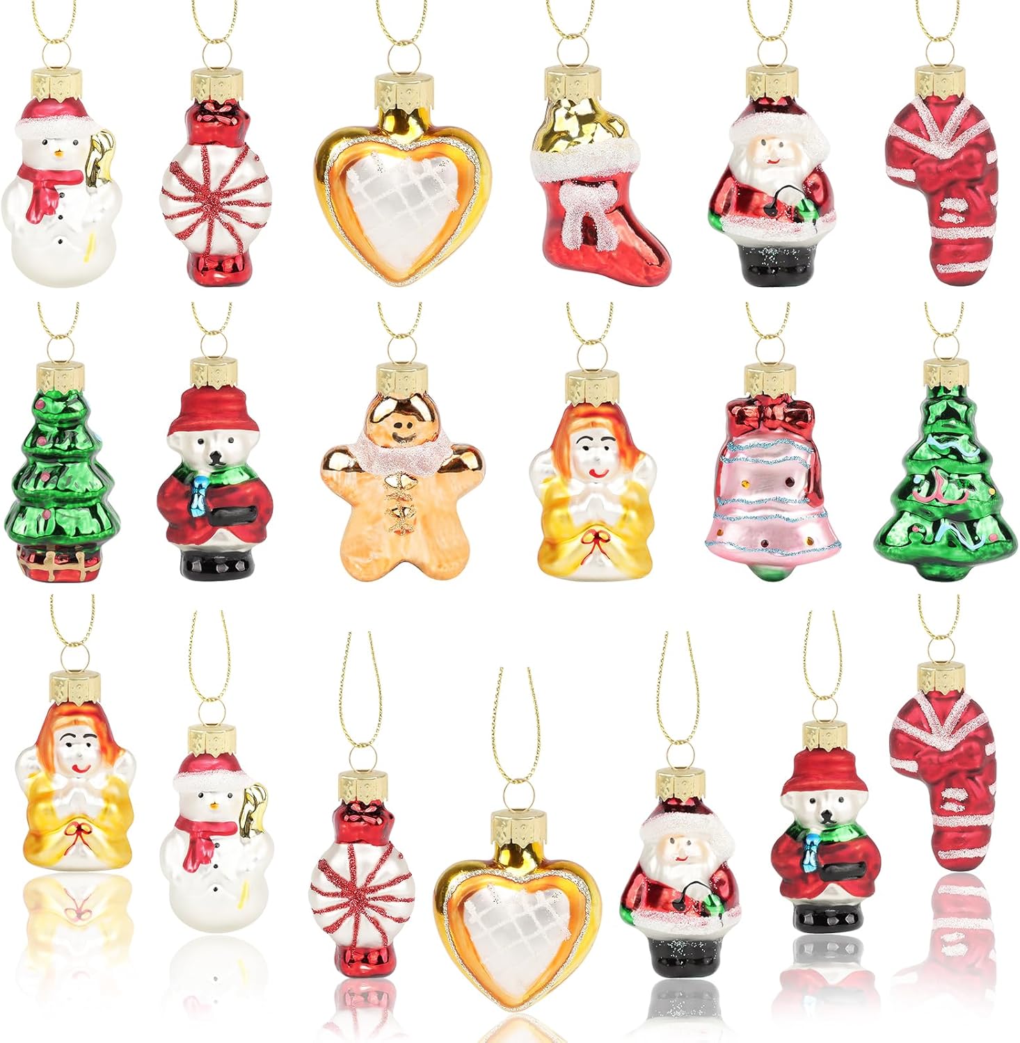 12PCS Glass Christmas Ornaments for Tree and Wreath