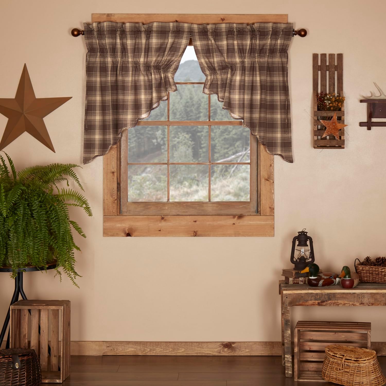 VHC Brands Prairie Swag Kitchen Curtains