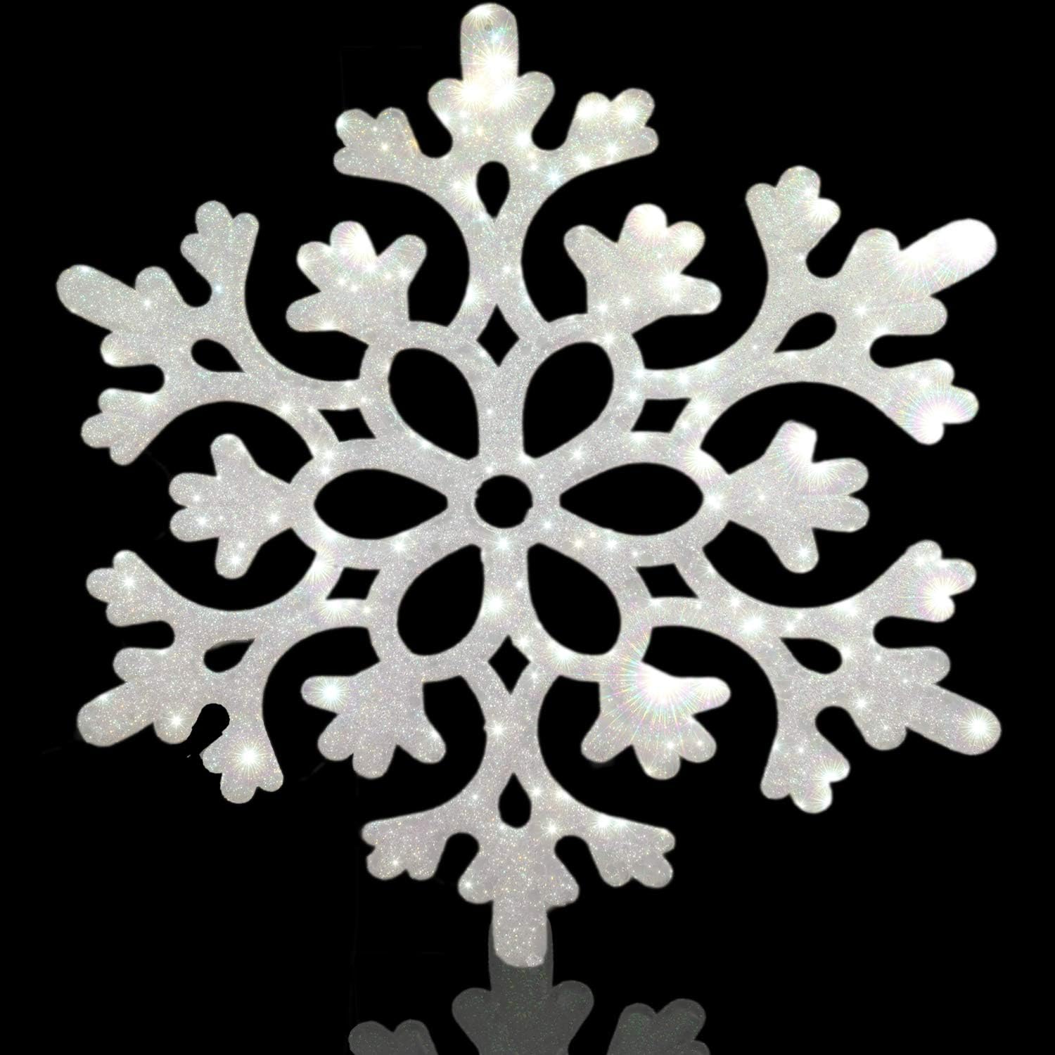Jumbo White Snowflake Ornaments Set of 5