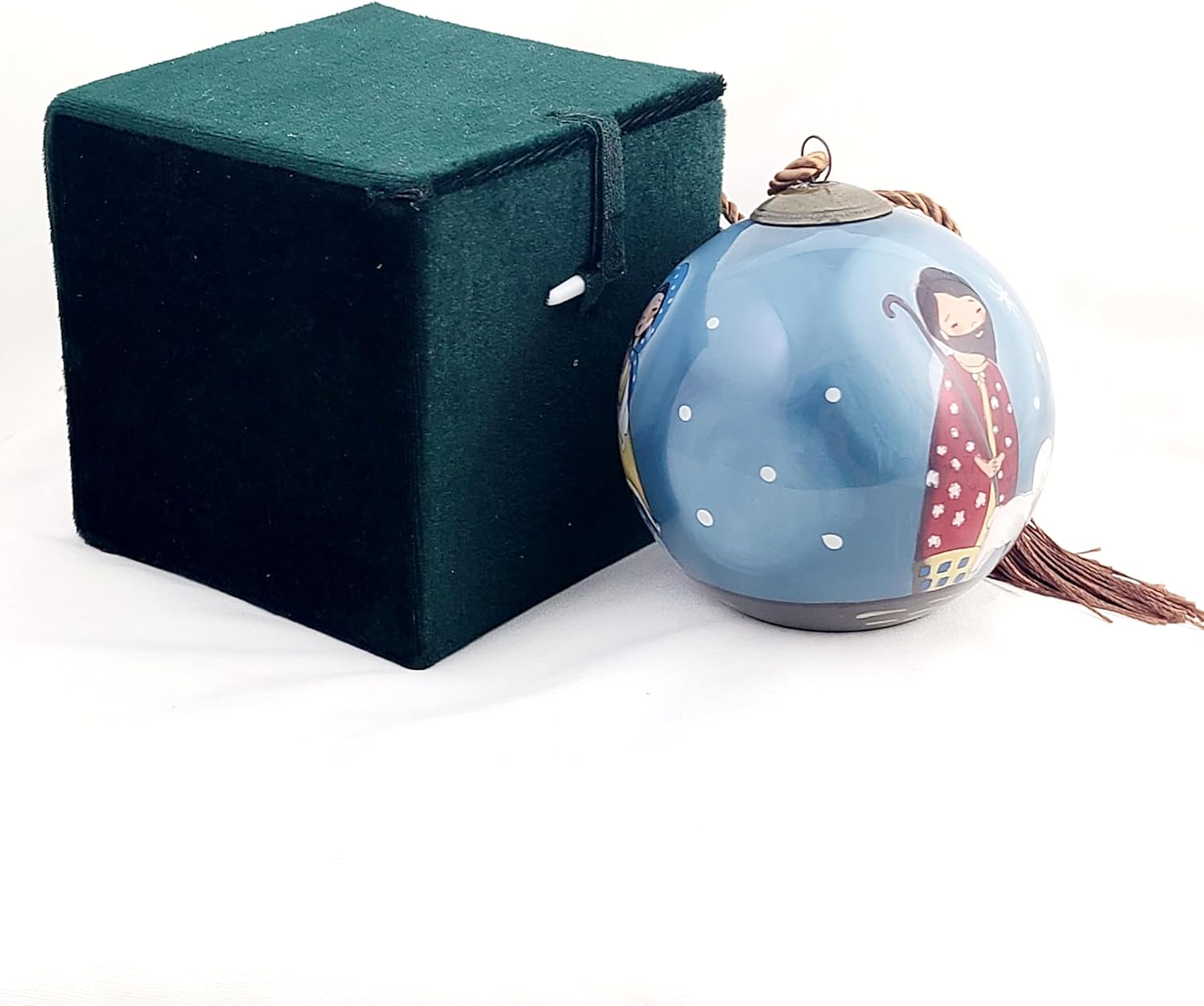 Intricate Inside-Painted Glass Ornament - Nativity Holy Family