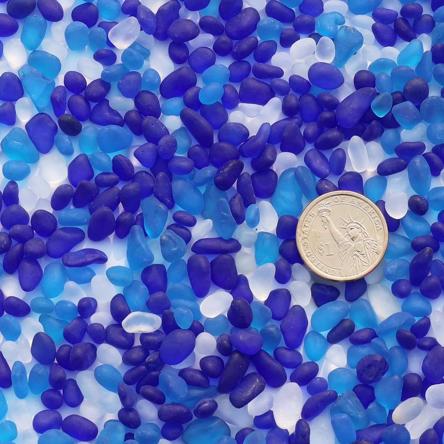 Sea Glass Stones - 29LB Blue Mixed Frosted Decor