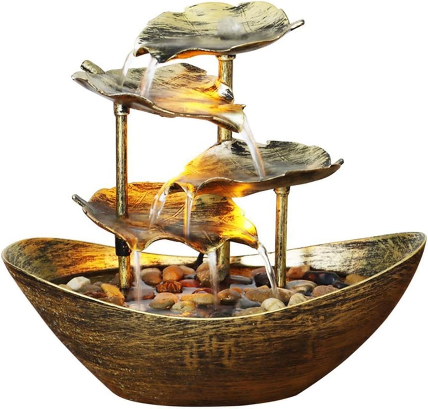 TOMYEUS Indoor Tabletop Fountain with LED Lights