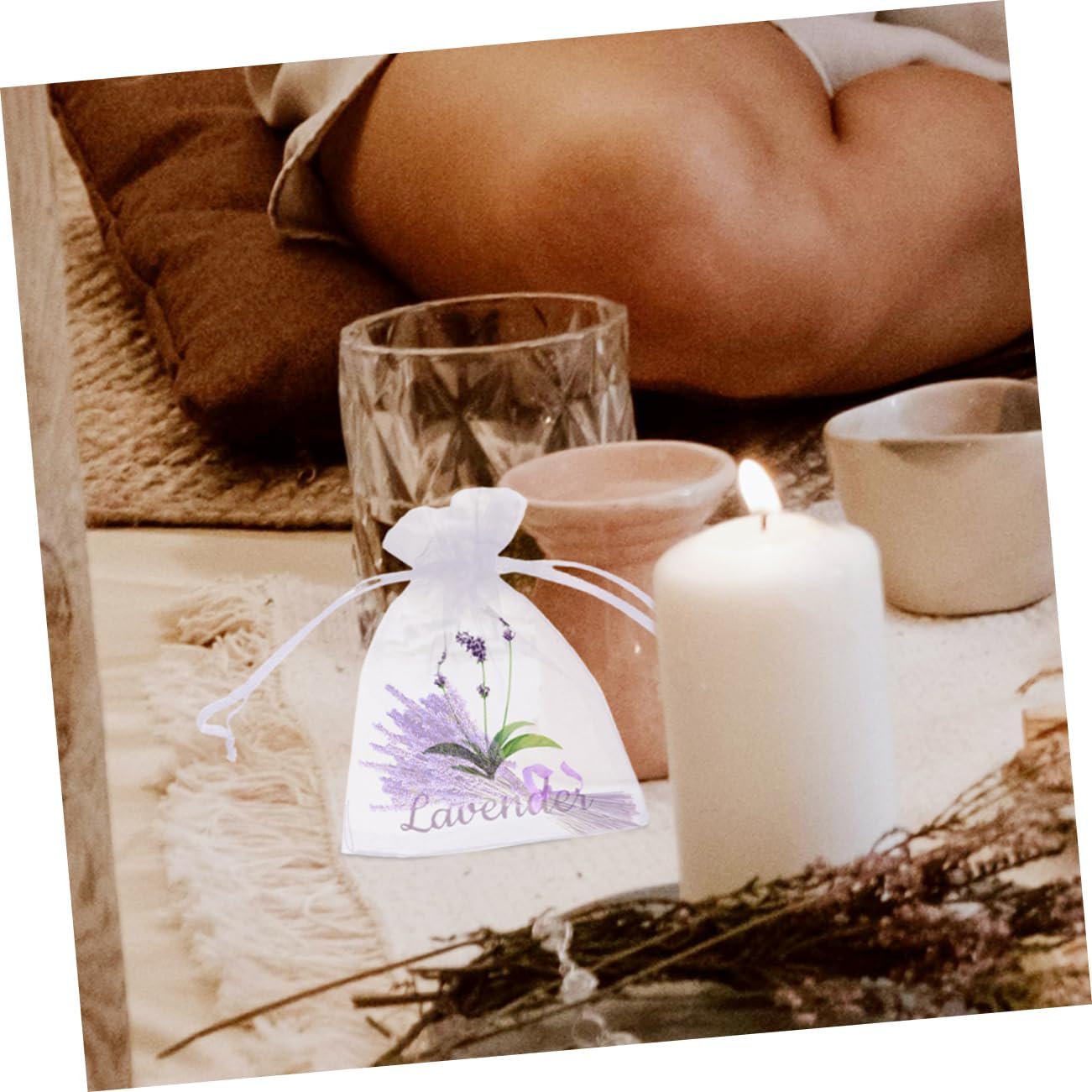 50PCS Empty Drawstring Sachet Bags for Lavender Tea