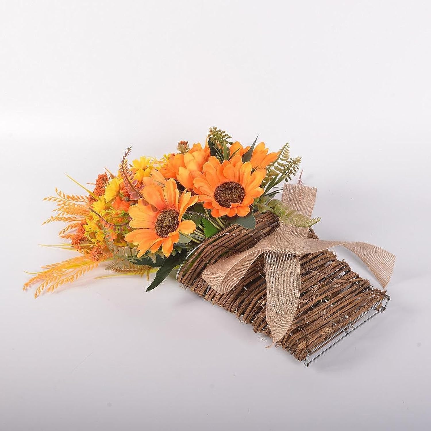 Door Hanging Basket Wreath for Front Door Floral Arrangement