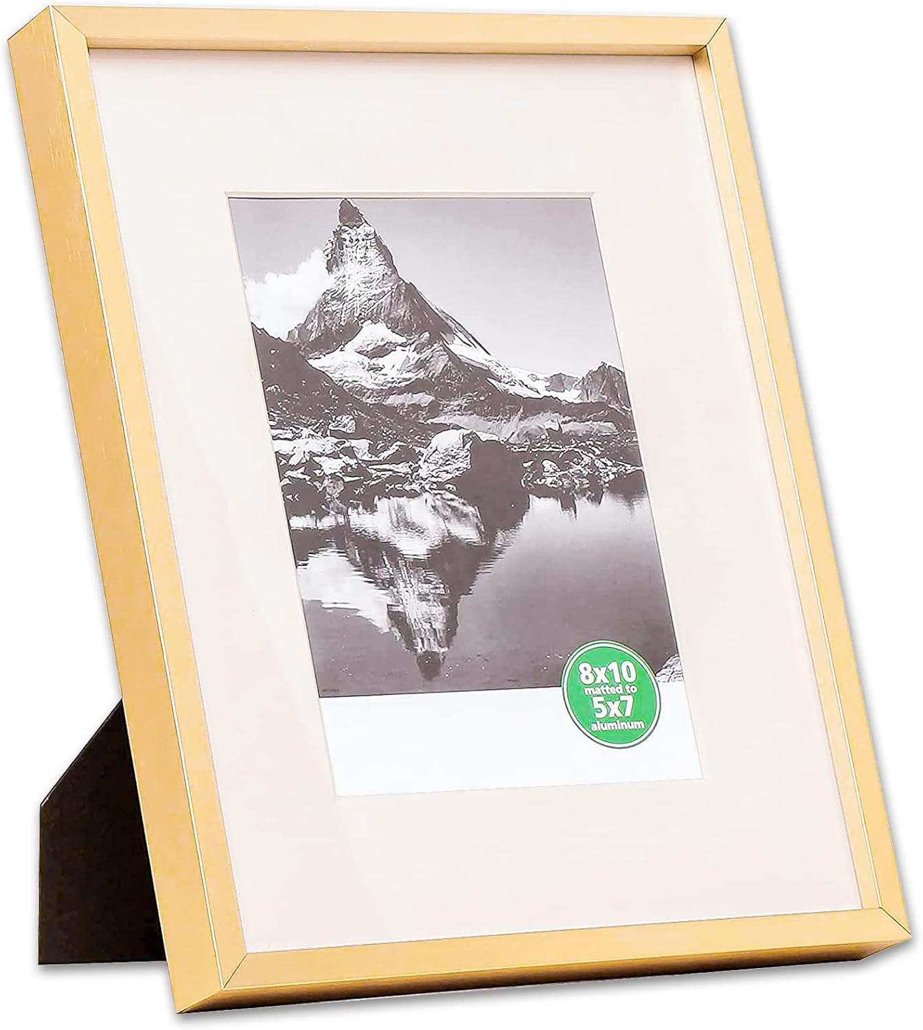 TheDisplayGuys Contemporary Aluminum Picture Frame Gold Wall Tabletop