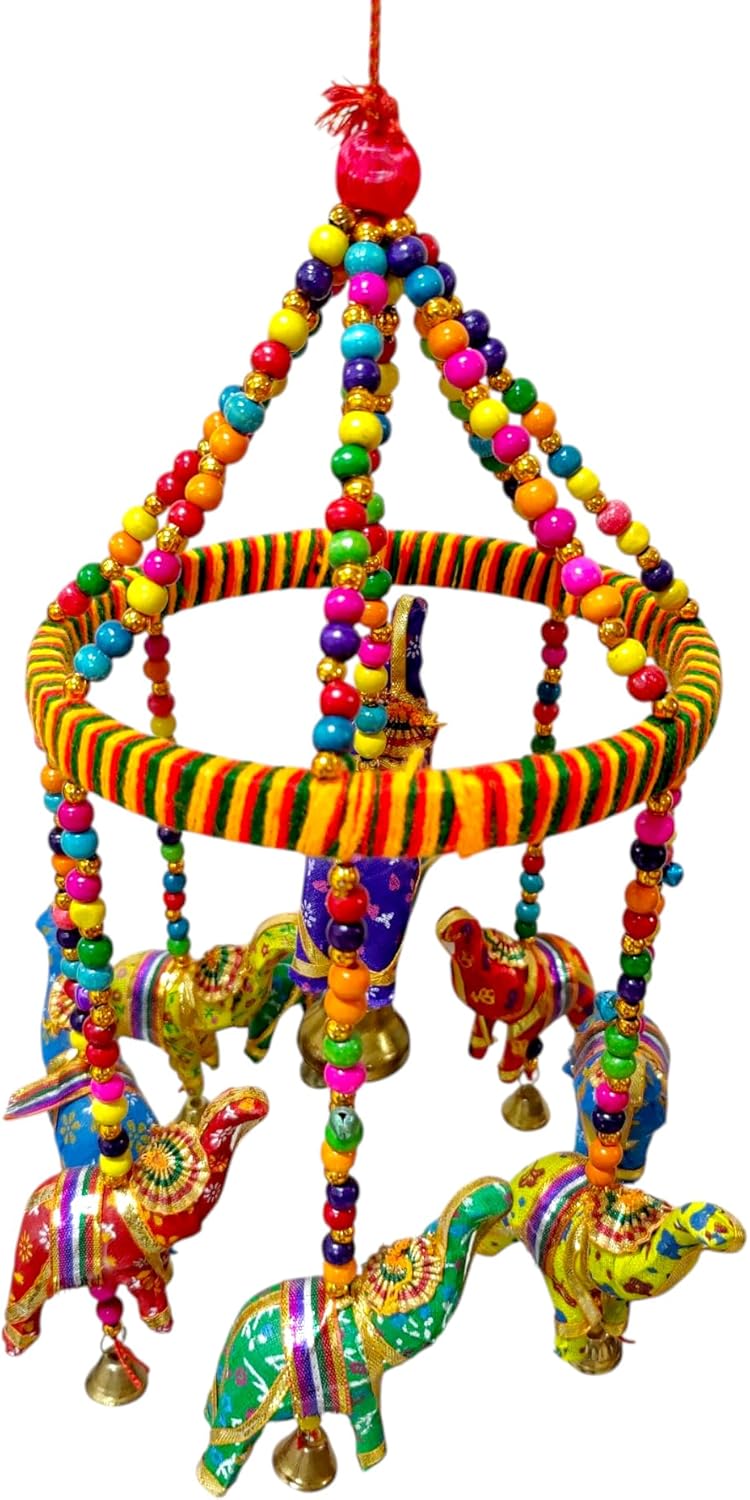 Sawcart 9 Elephant Jhoomer Door Hanging Decor