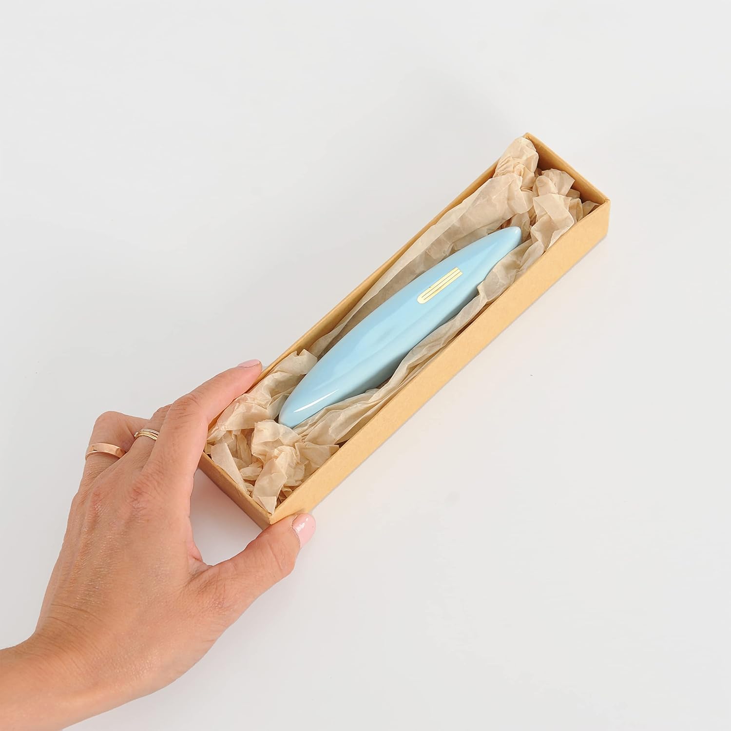Light Blue Ceramic Mezuzah 47in Peel and Stick