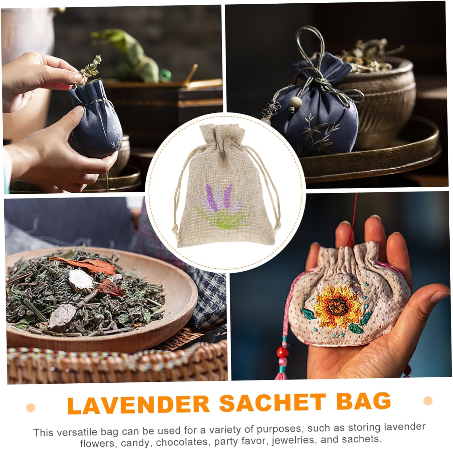 10pcs Lavender Scent Sachets for Closet and Flower Storage