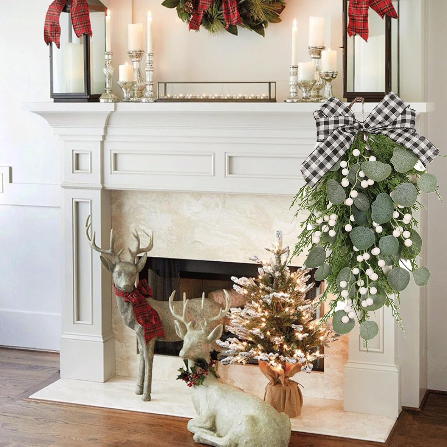 Firlar Eucalyptus Swag with Bow Wall Hanging Wreath
