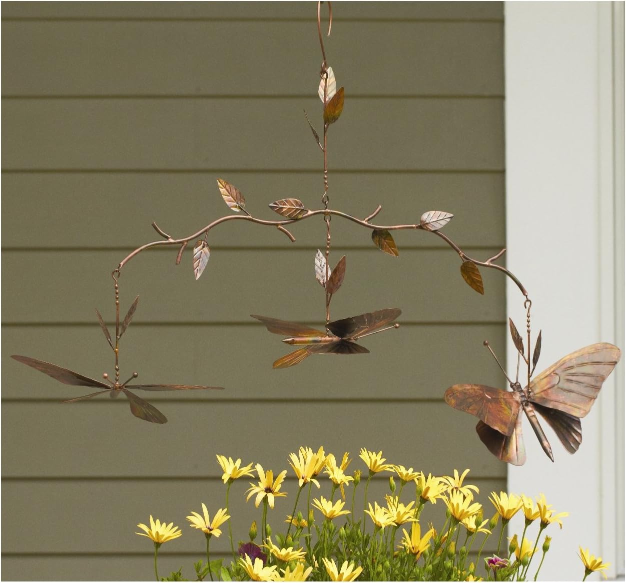 Ancient Graffiti Butterfly Branch Mobile Flamed Copper