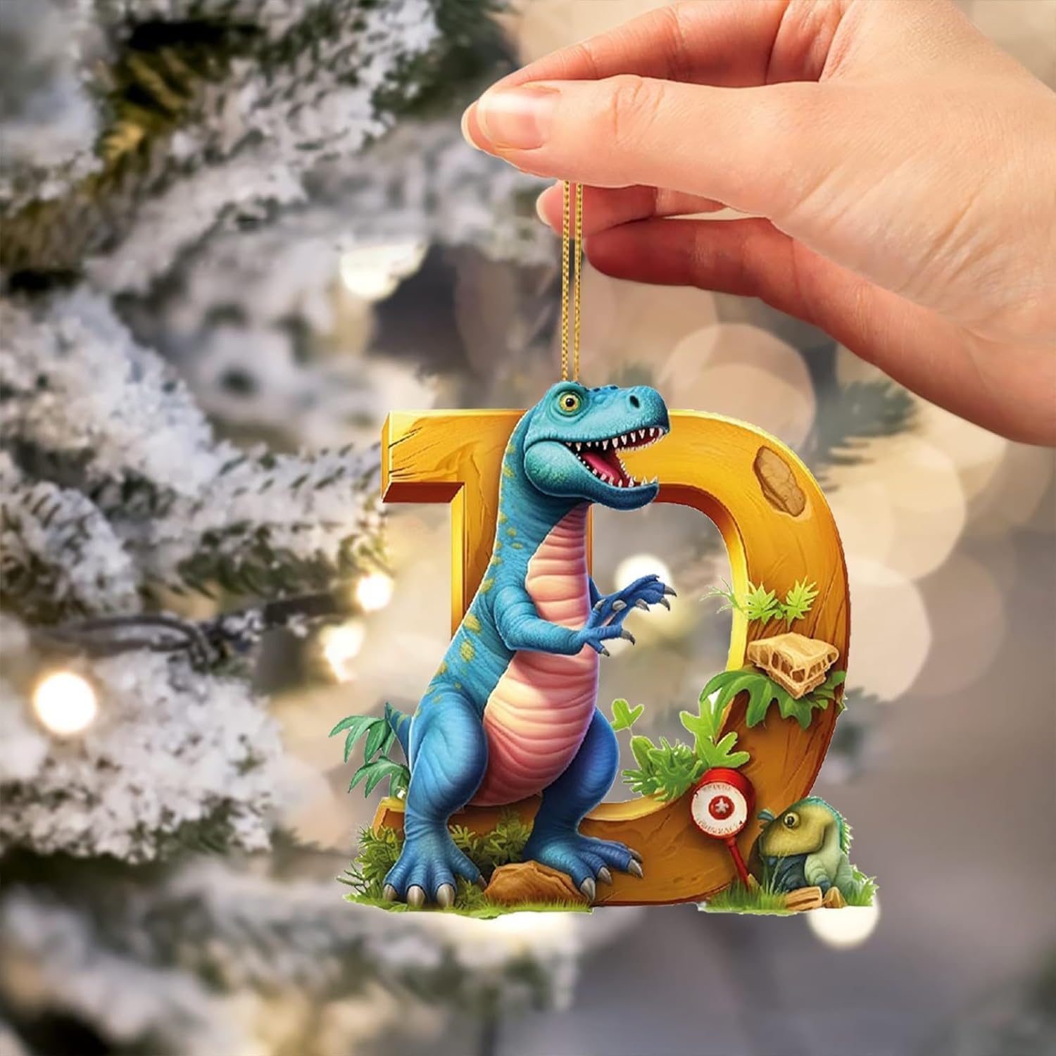 Christmas Dinosaur Cartoon Pendant Set