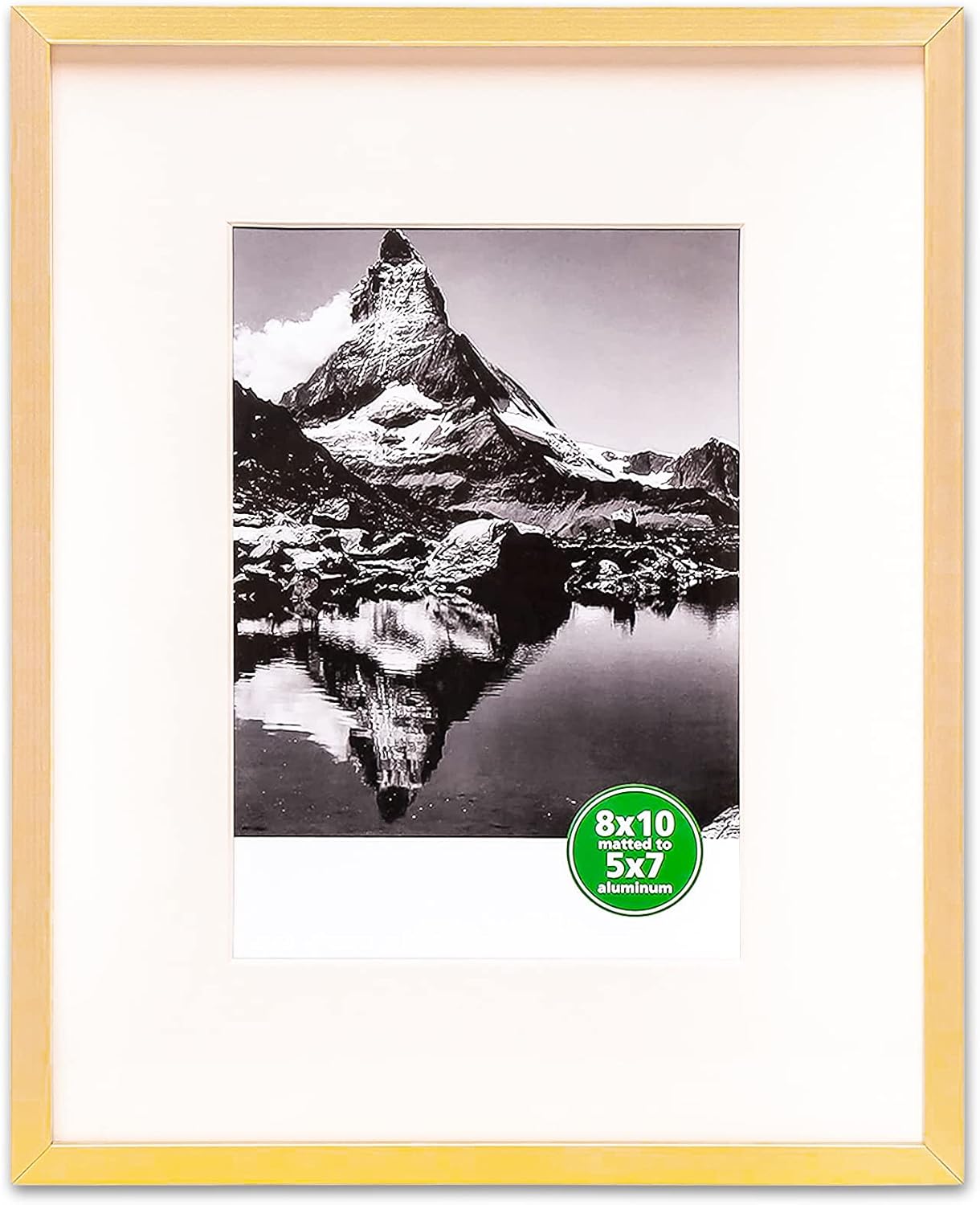 TheDisplayGuys Contemporary Aluminum Picture Frame Gold Wall Tabletop