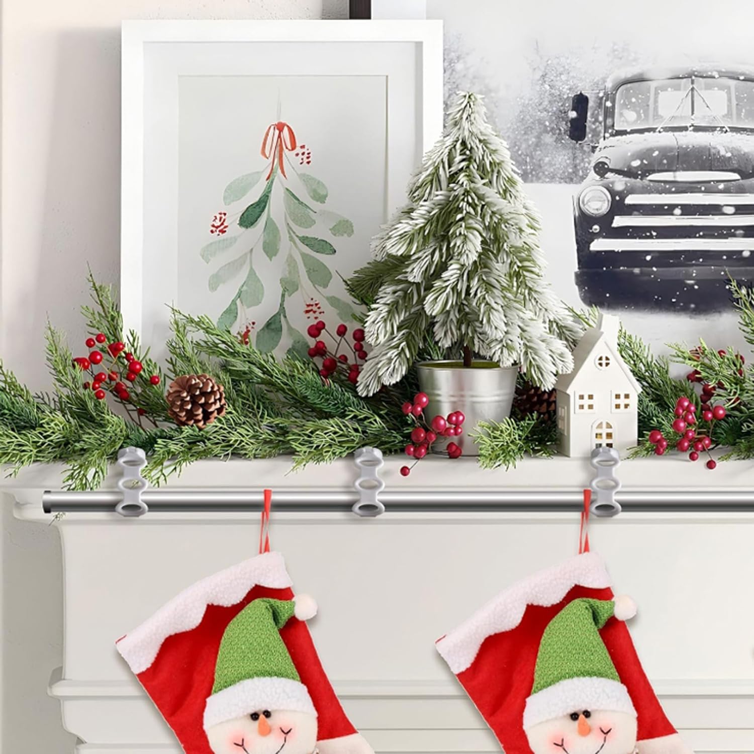 8pcs Christmas Garland Ties Wreath Holder