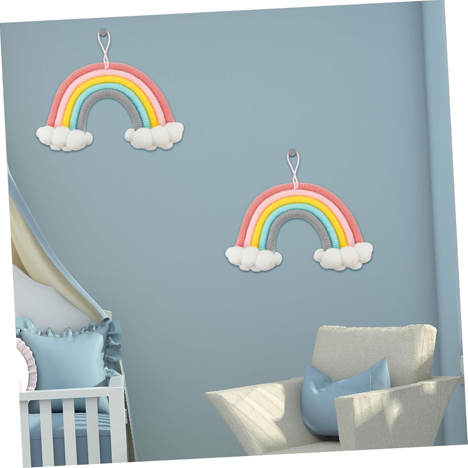 HANABASS Rainbow Woven Wall Pendant for Bedrooms and Playrooms