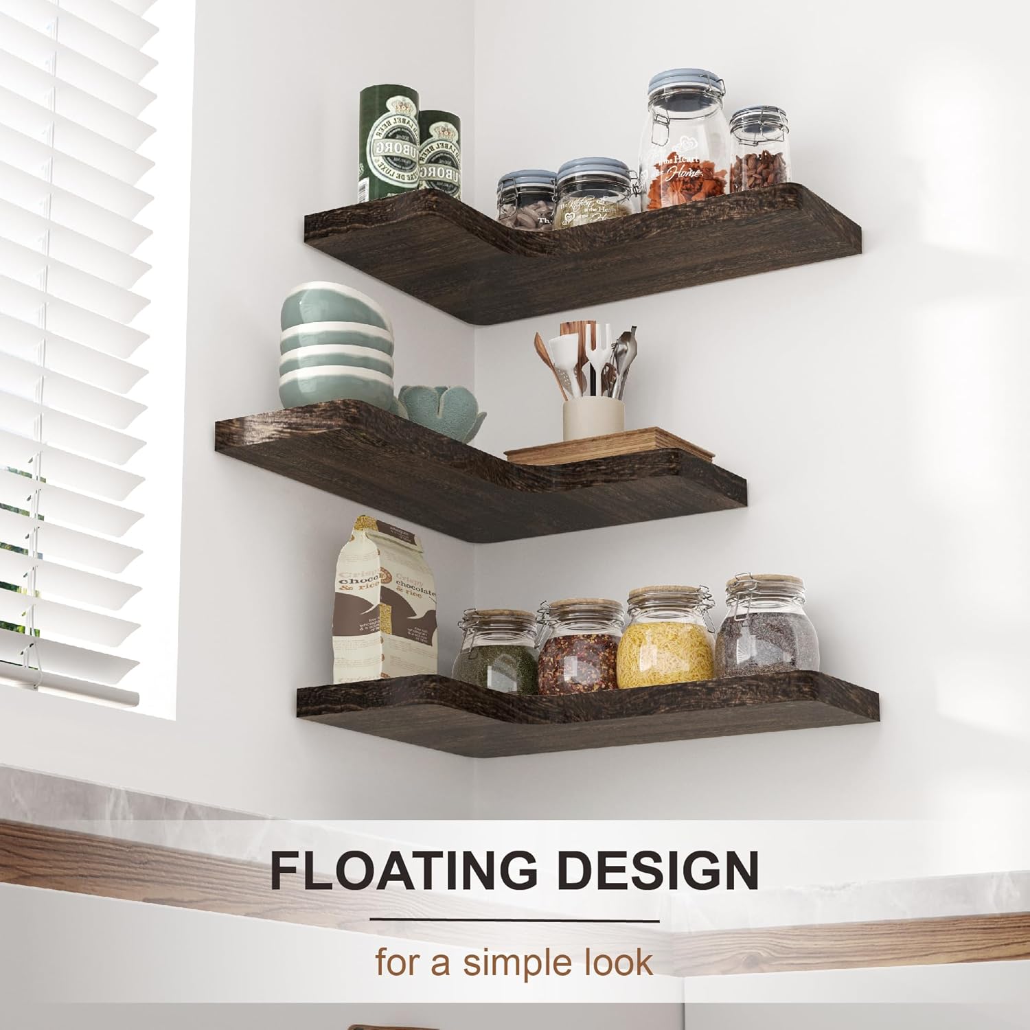 Fuqing Floating Corner Shelves Set of 3