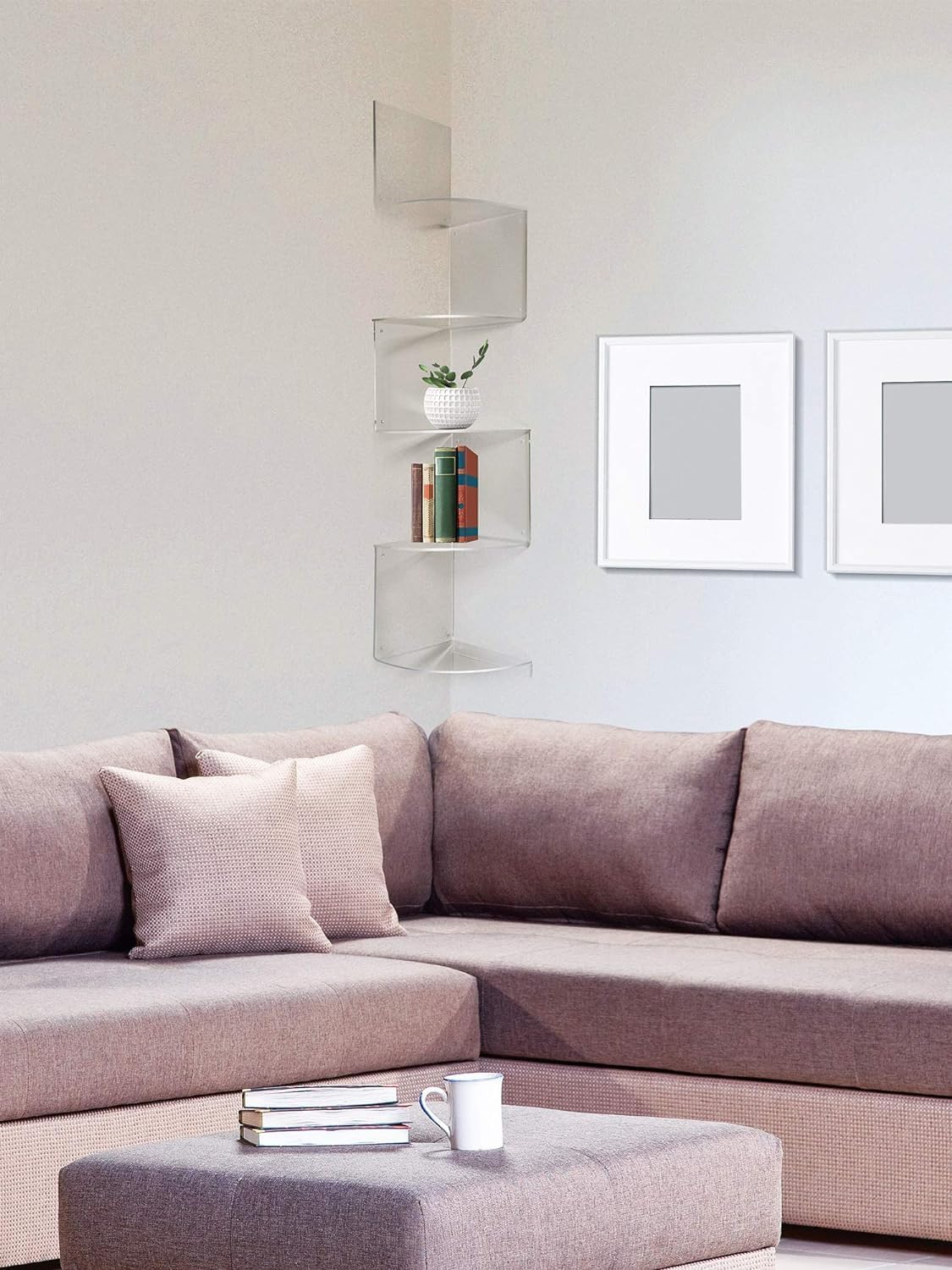 5 Tier Floating Acrylic Corner Shelf Organizer