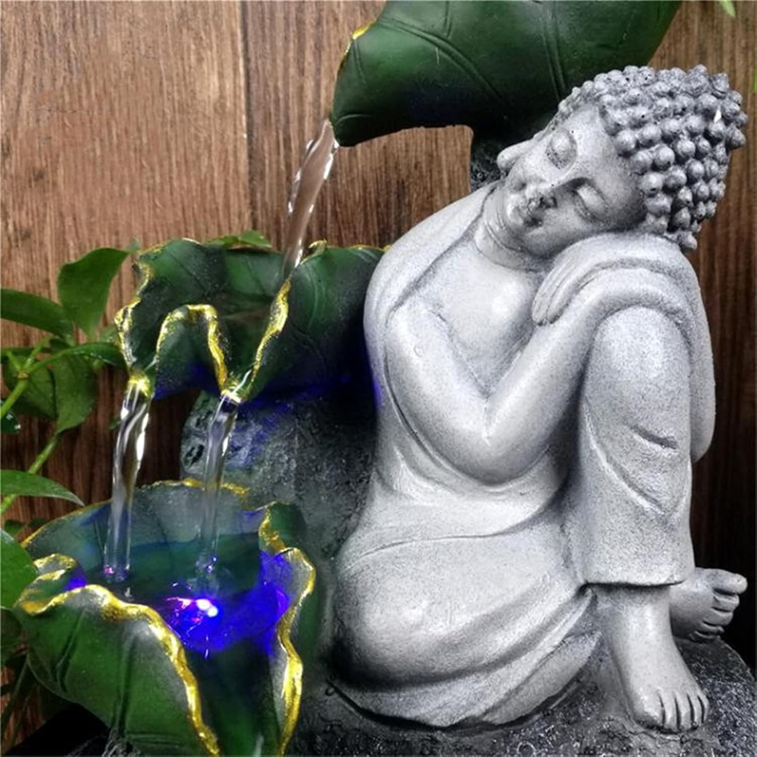 Tabletop Fountain with Sitting Buddha Statue for Home and Office