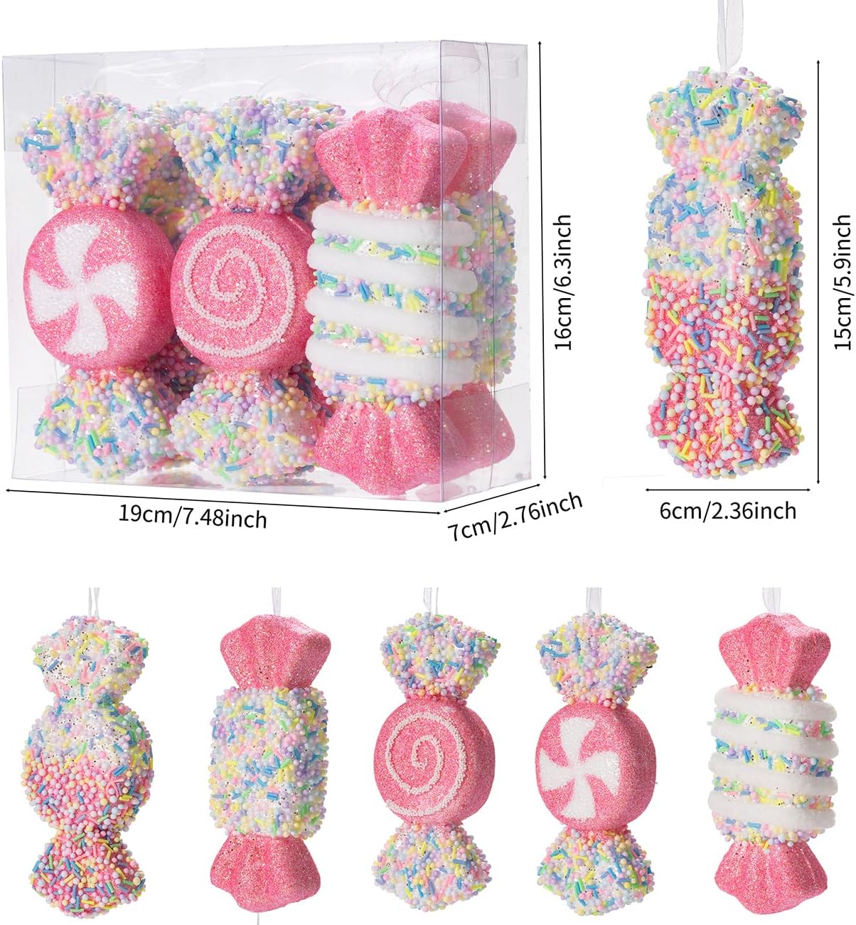 LANGXUN 6pcs Candy Cane Christmas Tree Decor