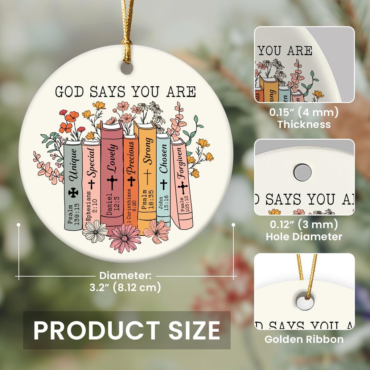 Christian Faith Ceramic Hanging Ornament 2025