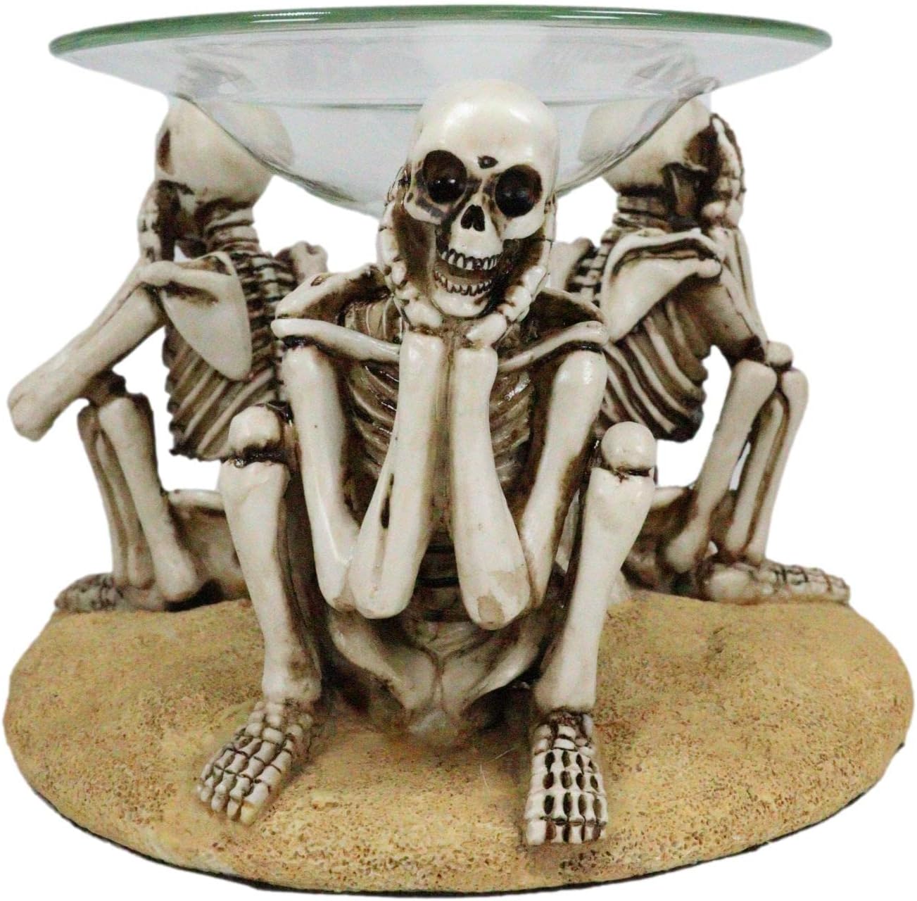 Ebros Gift See Hear Speak No Evil Skeleton Candle Warmer