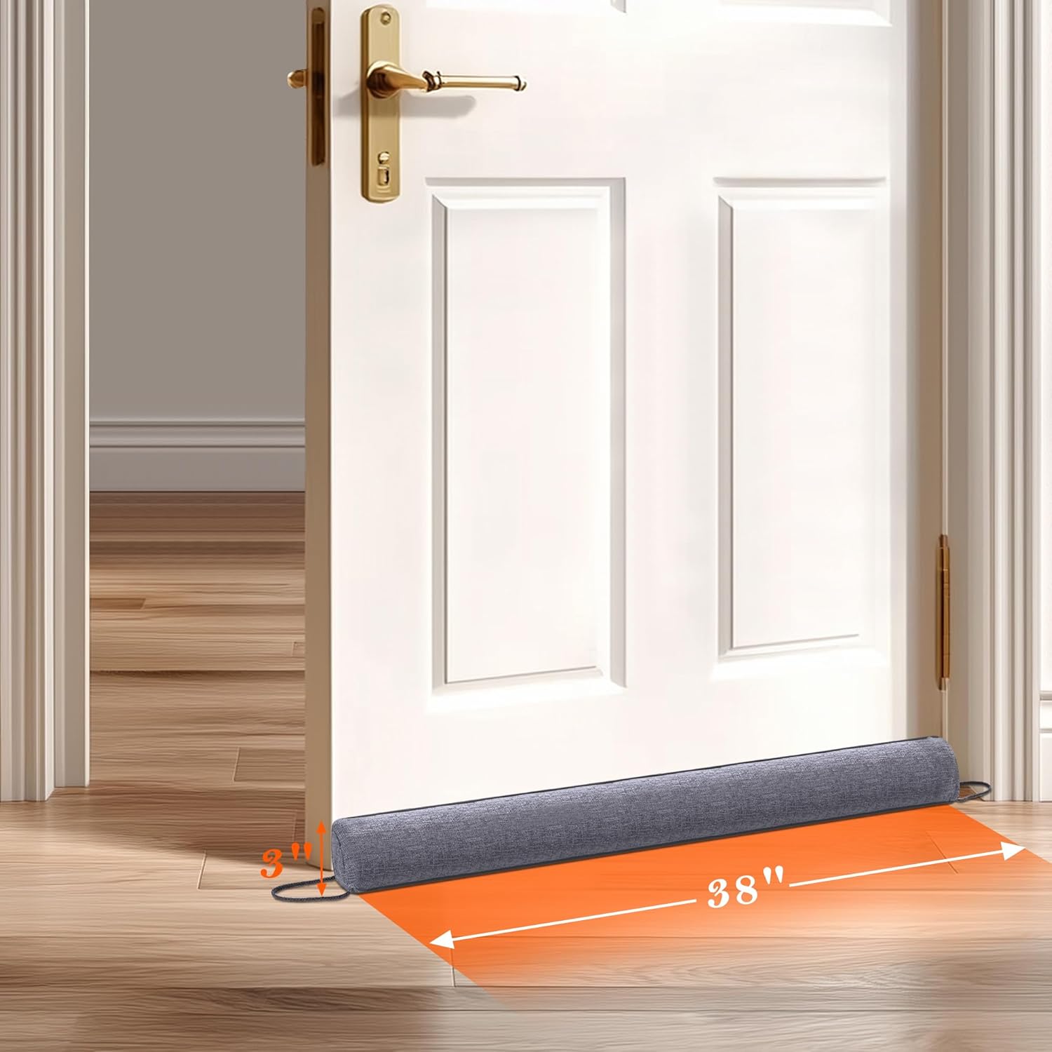 Sunolga 38 Inch Linen Draft Stopper with Removable Cover