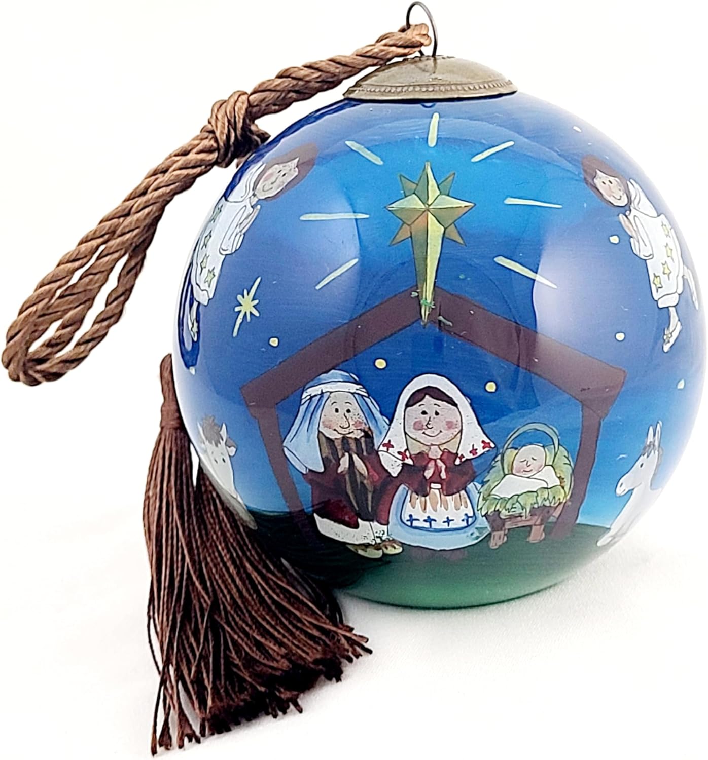 Honeylet Artisan Inside-Painted Glass Ornament