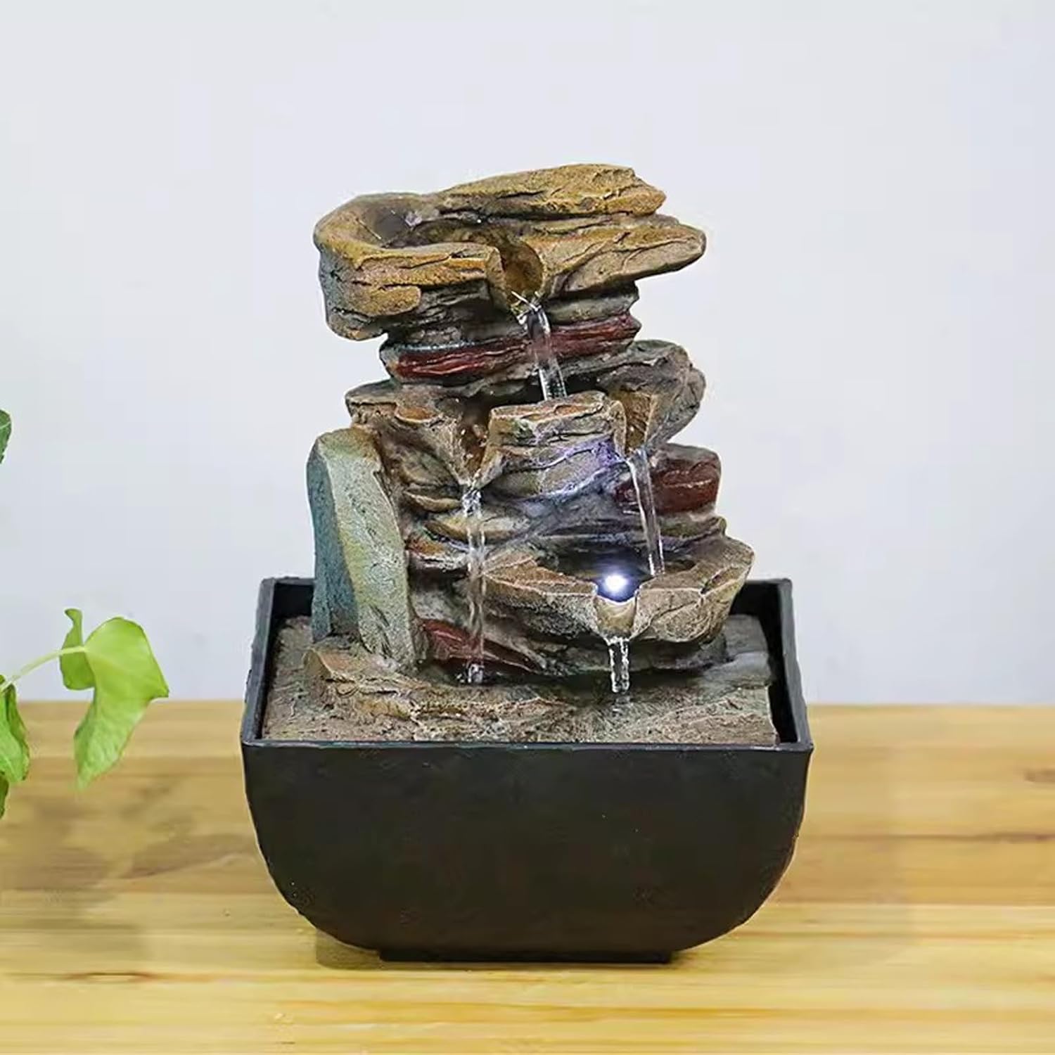 GRFIT Tabletop Fountain Rockery with LED Light