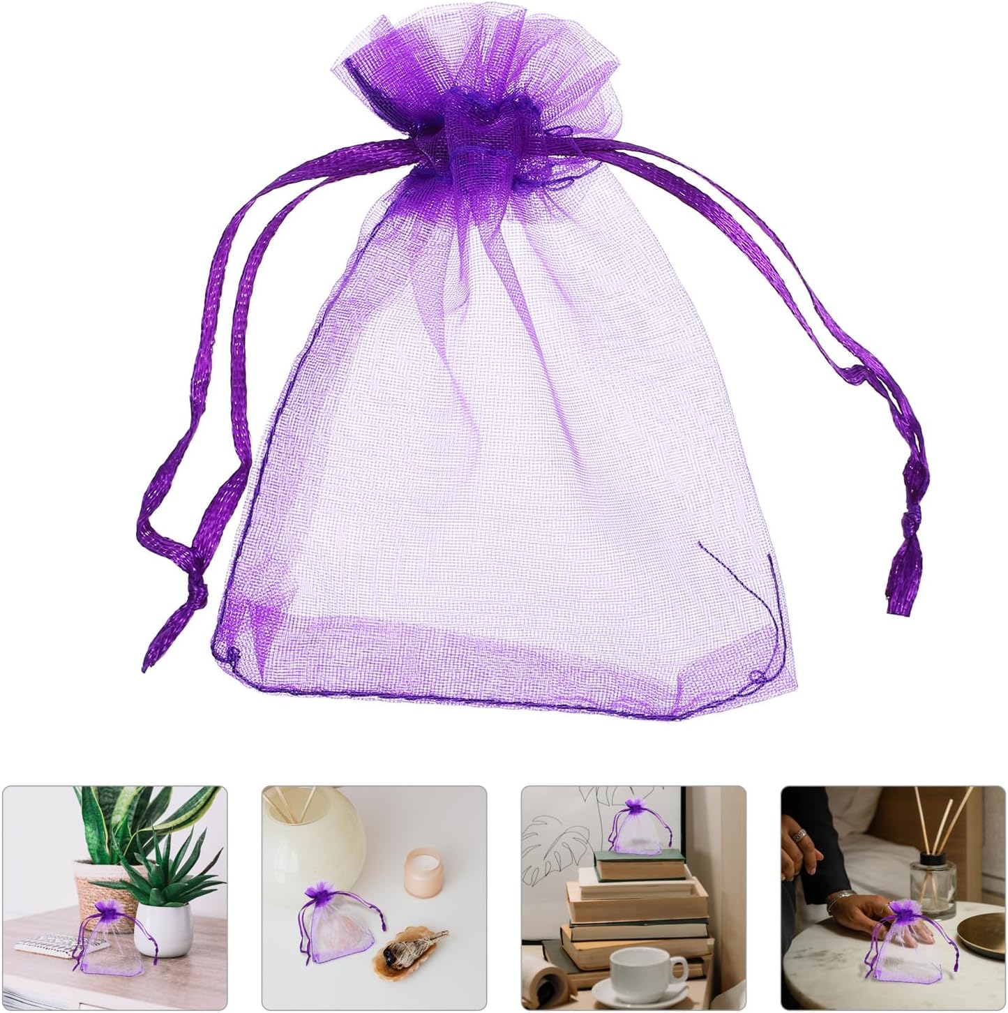 LUOZZY 100pcs Lavender Sachet Bags Empty Mesh DIY Pack
