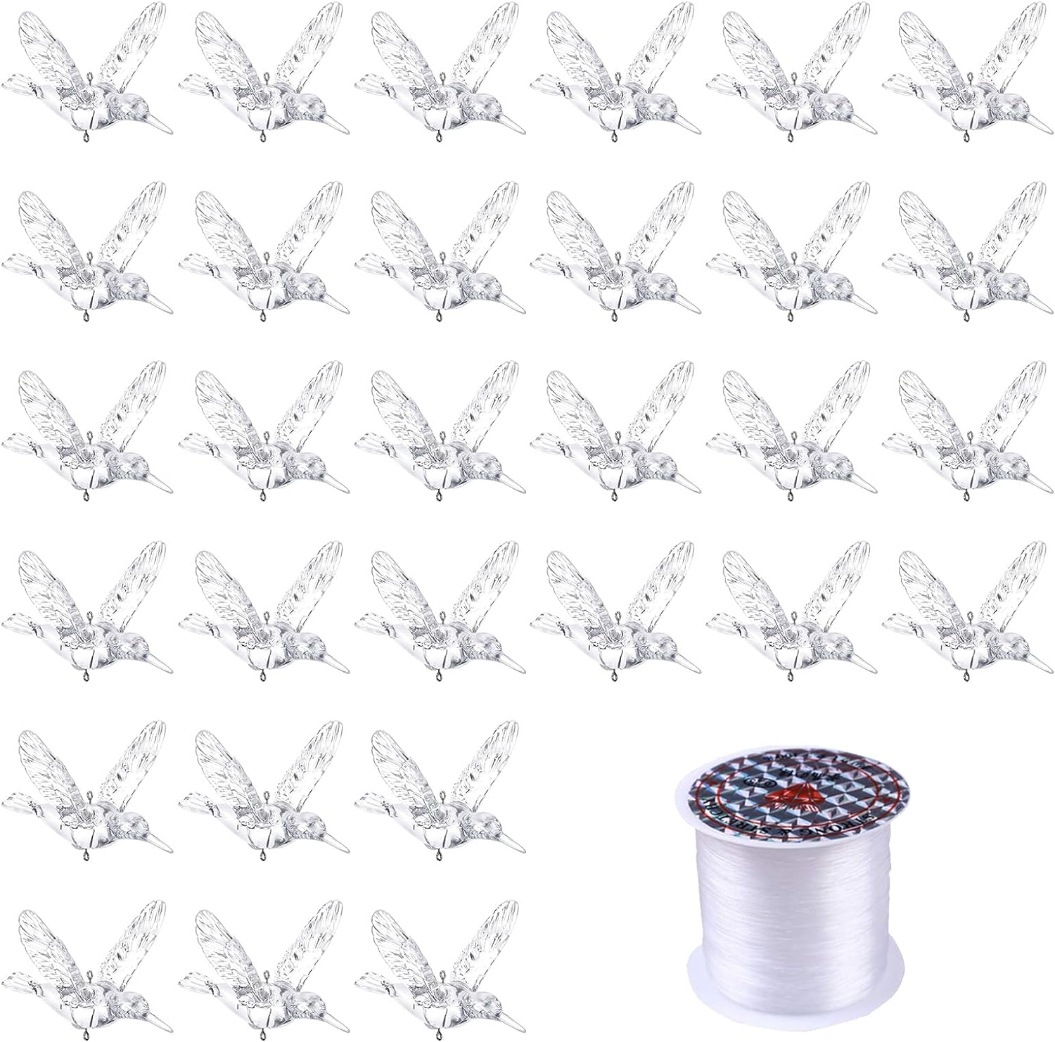 NUPTIO 30pcs Acrylic Flying Birds Hanging Decor
