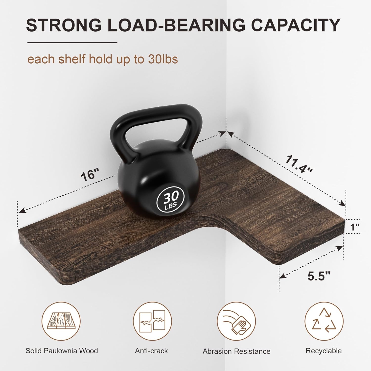 Fuqing Floating Corner Shelves Set of 3