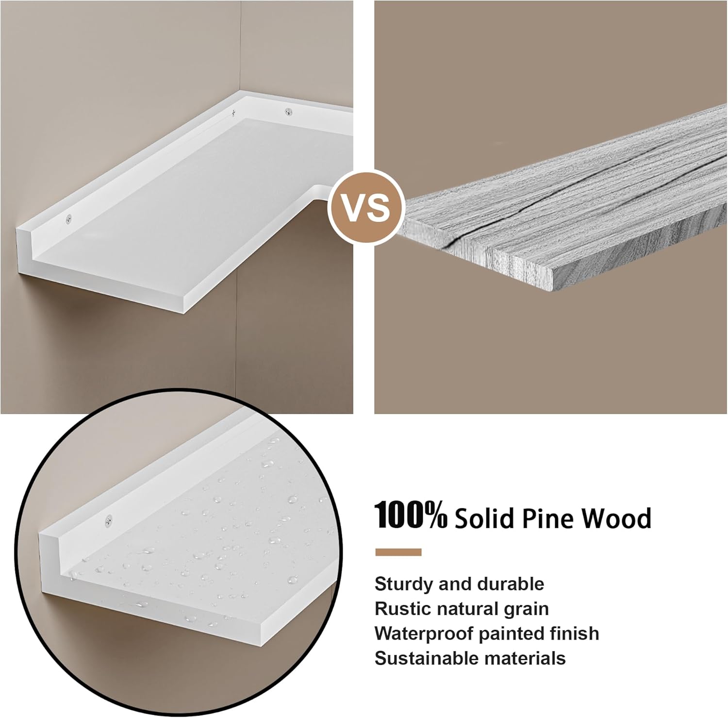 4-Tier Corner Floating Shelves - White