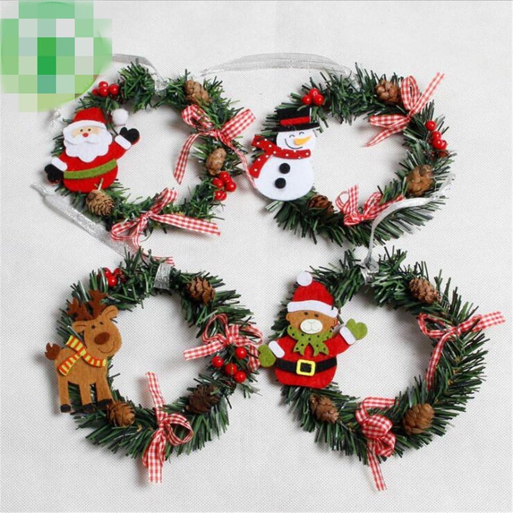 15cm Diameter Christmas Garland Wreaths Front Door Hanger Set of 12