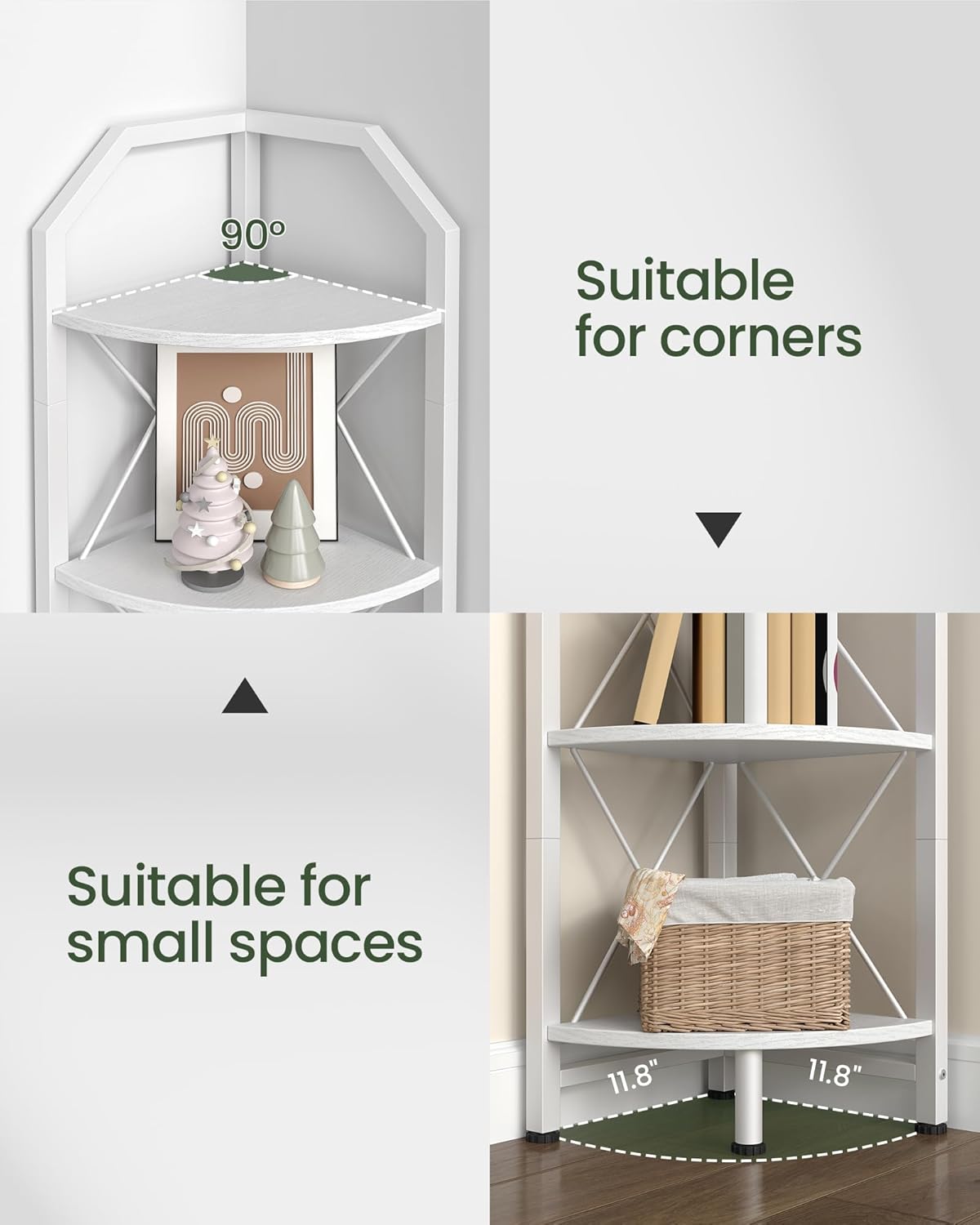 5-Tier Corner Shelf with Industrial Style TCJ10WB