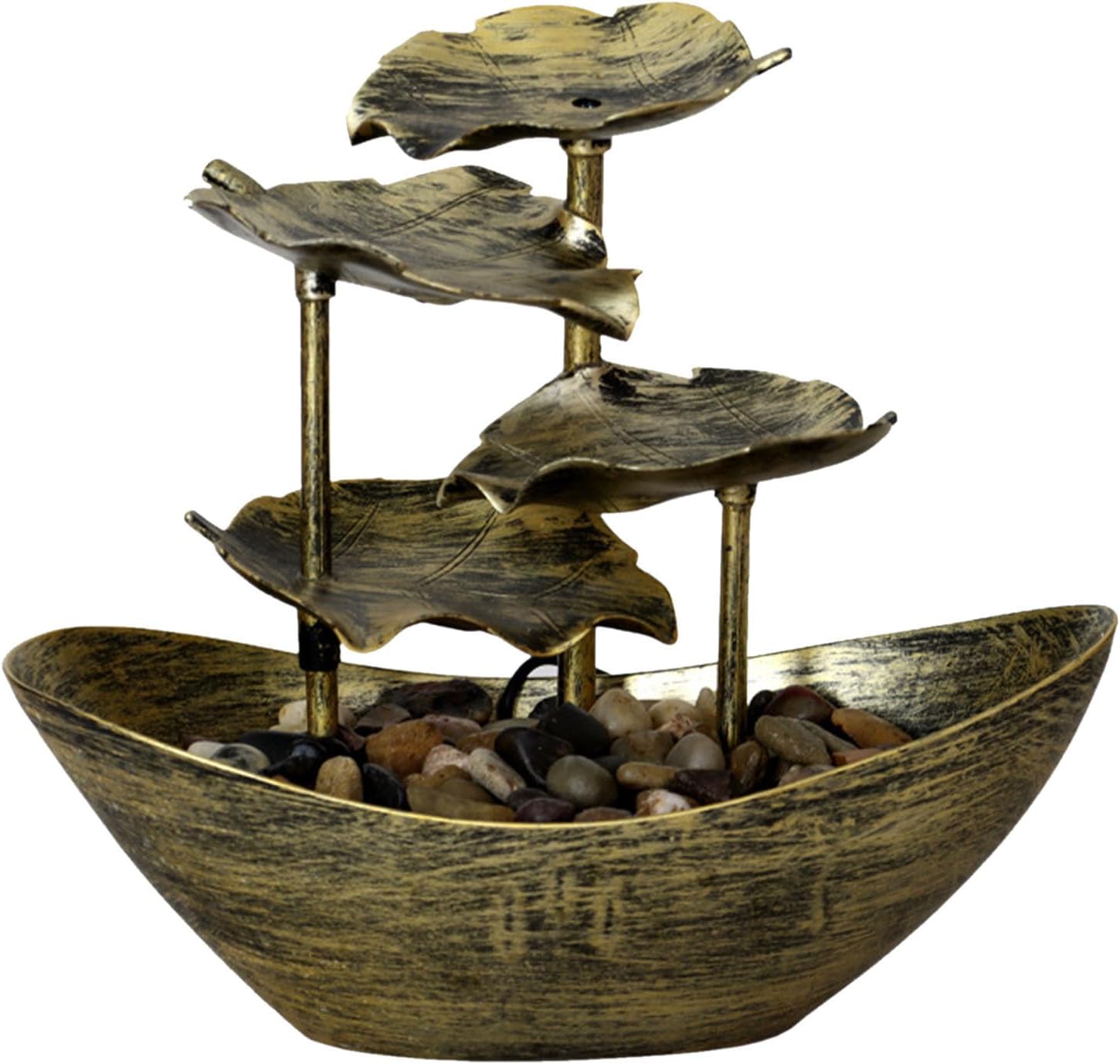 4-Tier Tabletop Water Fountain with LED Lights