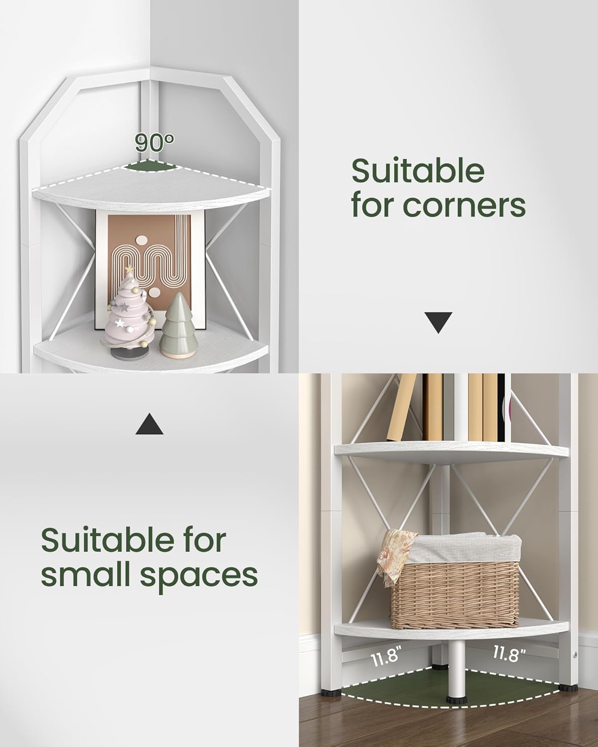 CHOEZON 4-Tier Corner Shelf Display Stand