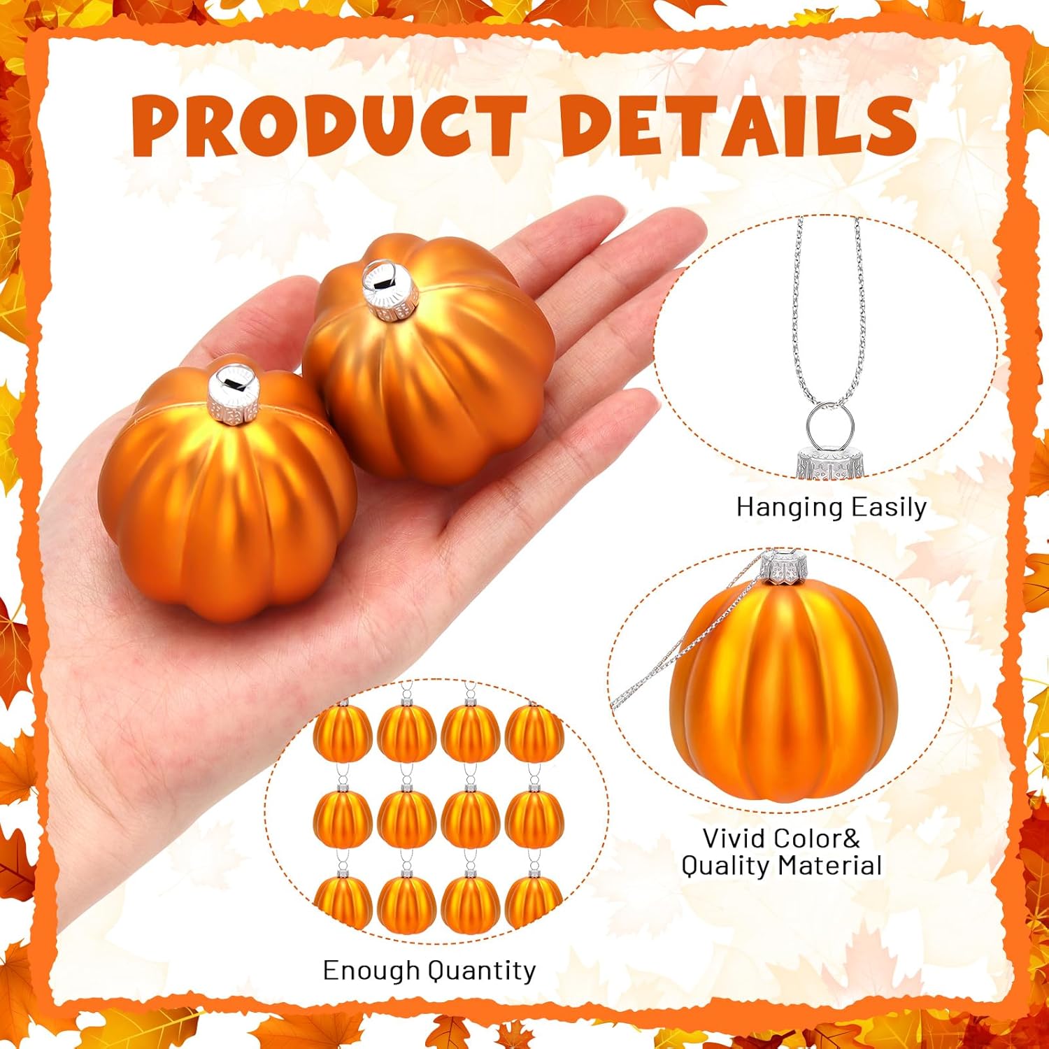 12 Pcs Thanksgiving Pumpkin Hanging Ornament for Fall Decorations