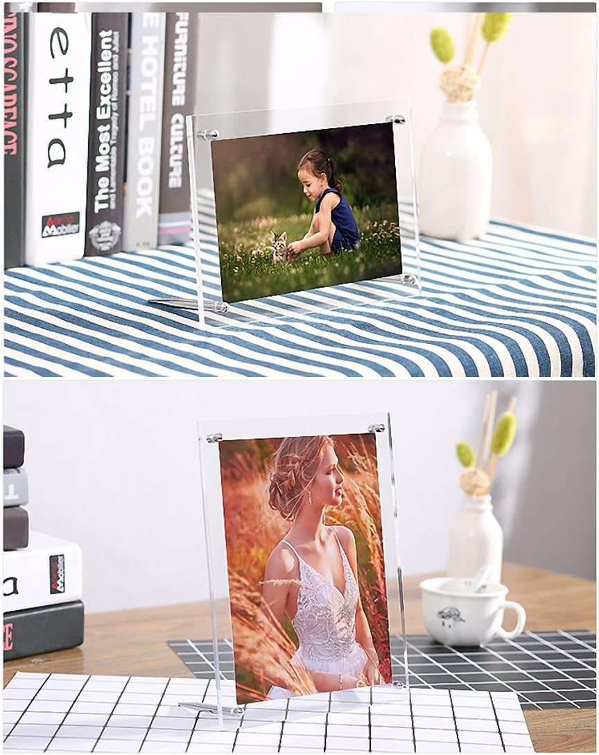 BFRed Acrylic Photo Frame 5x7 Inch WallTabletop Frame 3 Pack
