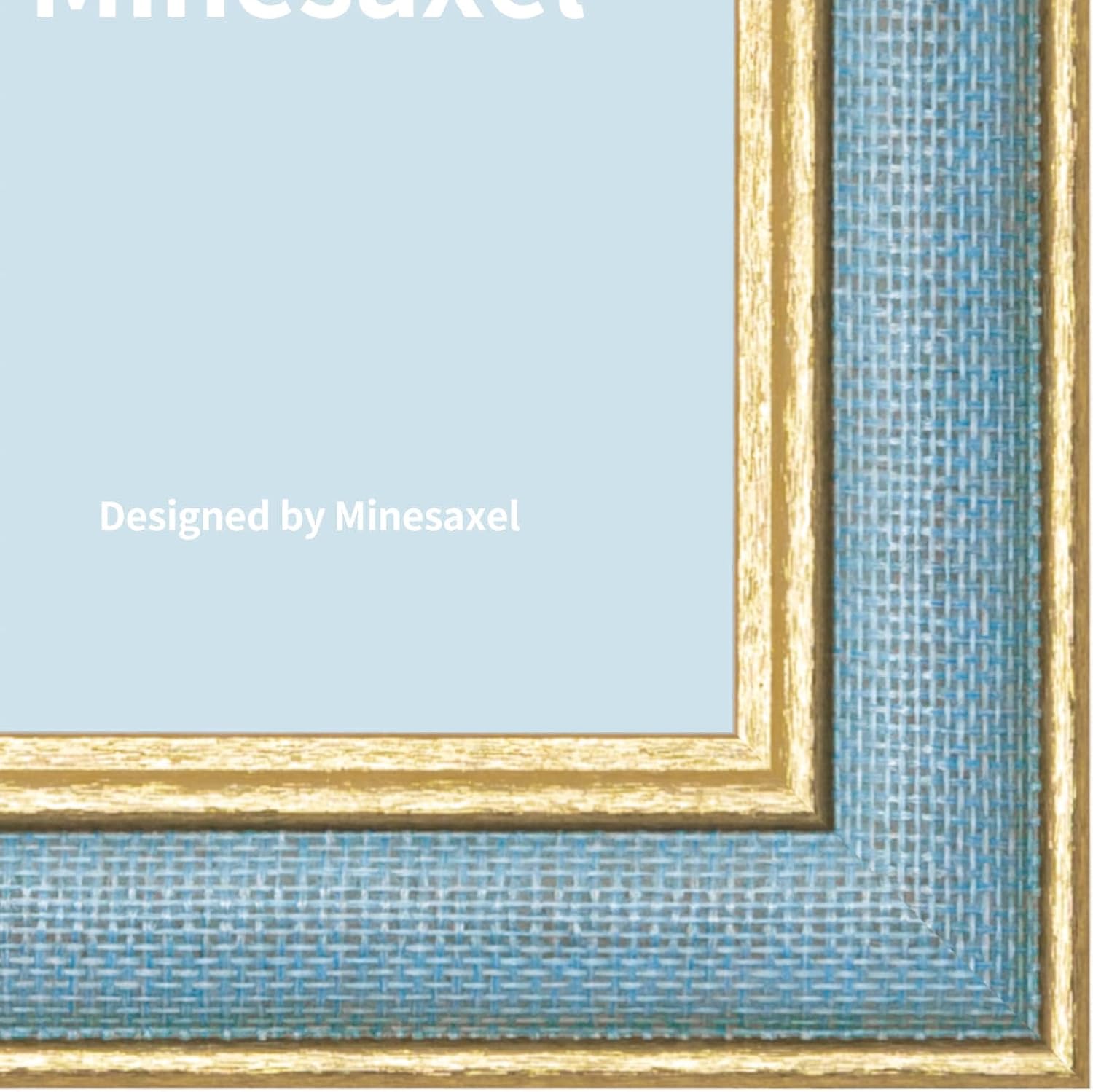8x10 Blue Picture Frame with Gold Border and Easel