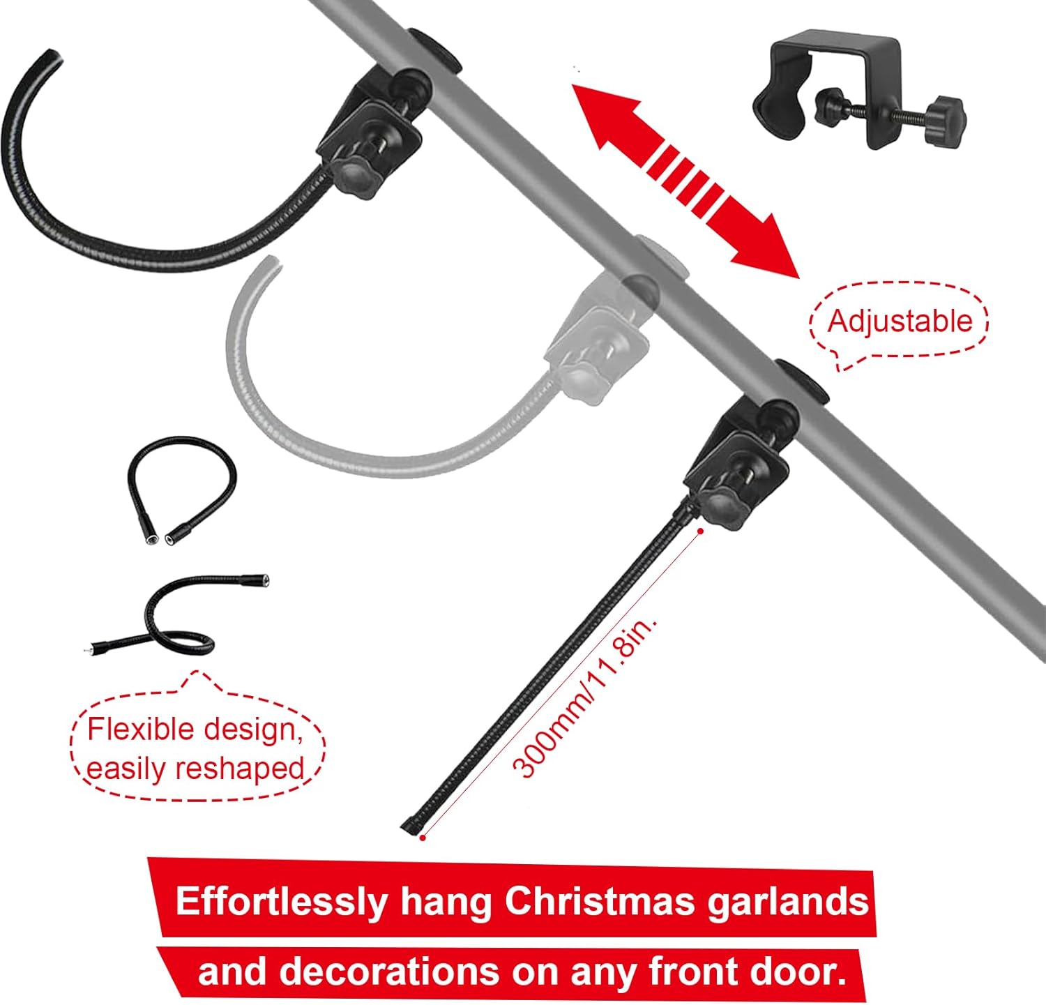 Adjustable Heavy-Duty Garland Hanger for Doors