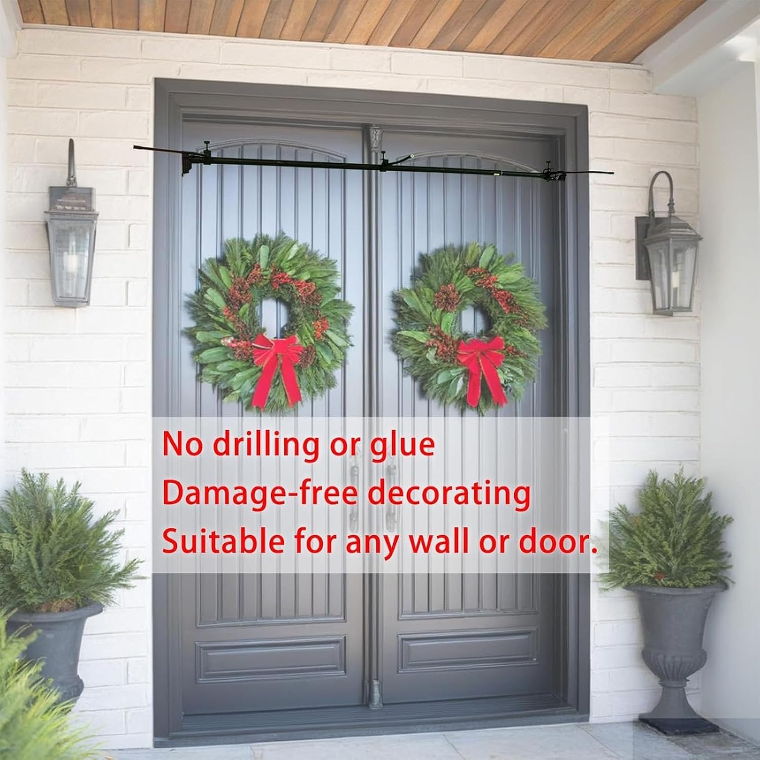 Adjustable Garland Hanger for Front Door No Screws No Damage