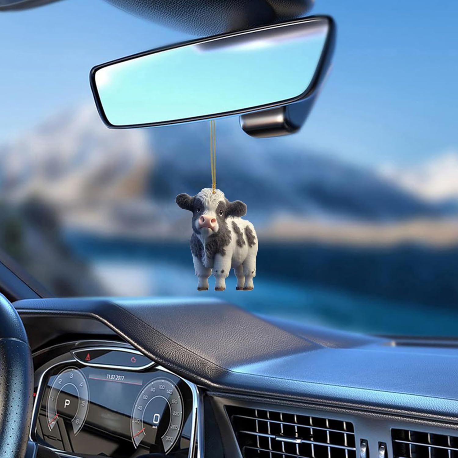 Cute Cartoon Cow Car Pendant Hanging Ornament