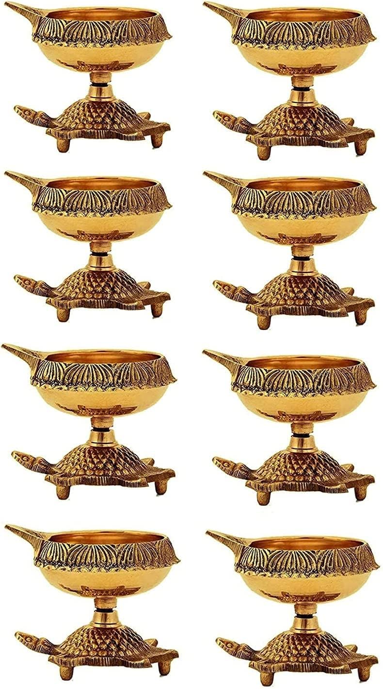 Craftsman Satvik 8 Pc Brass Kuber Diya Set