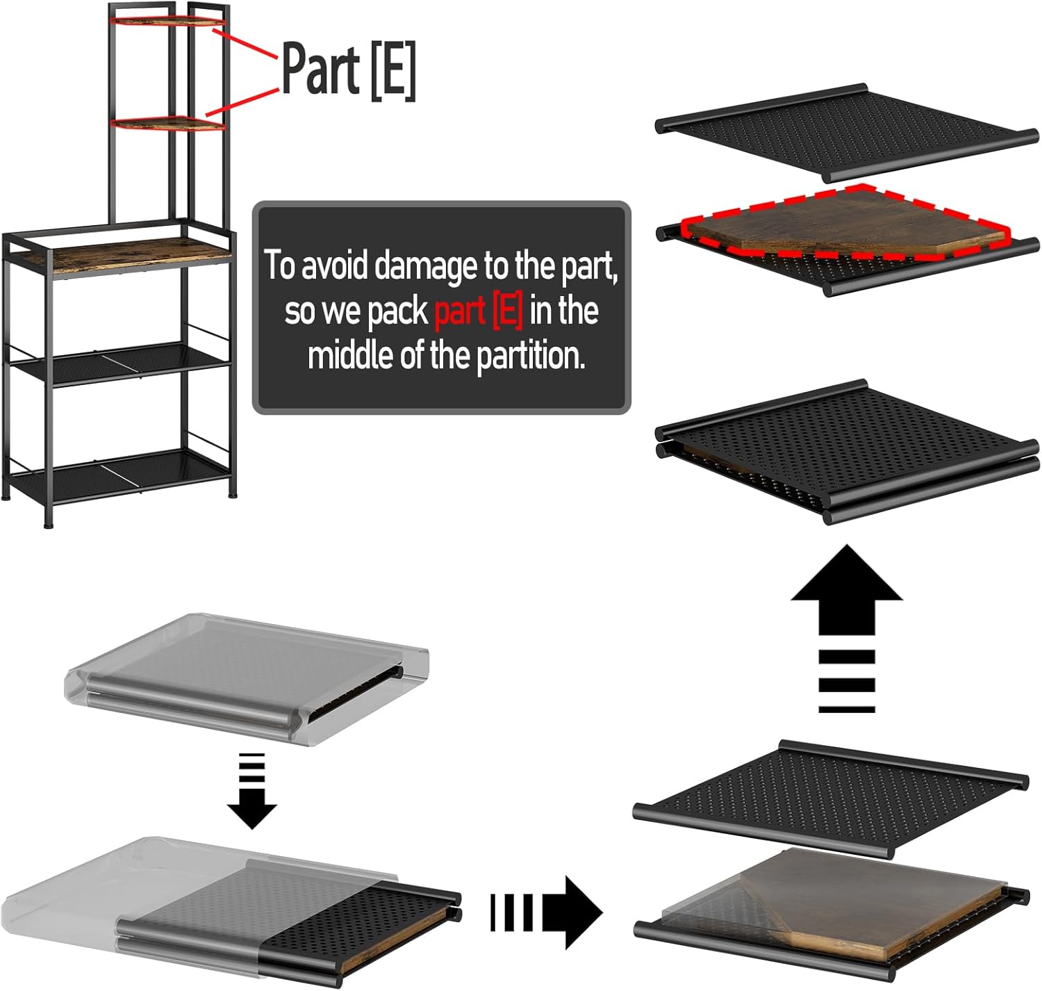 GILLAS 5 Tier Corner Shelf Stand - Black