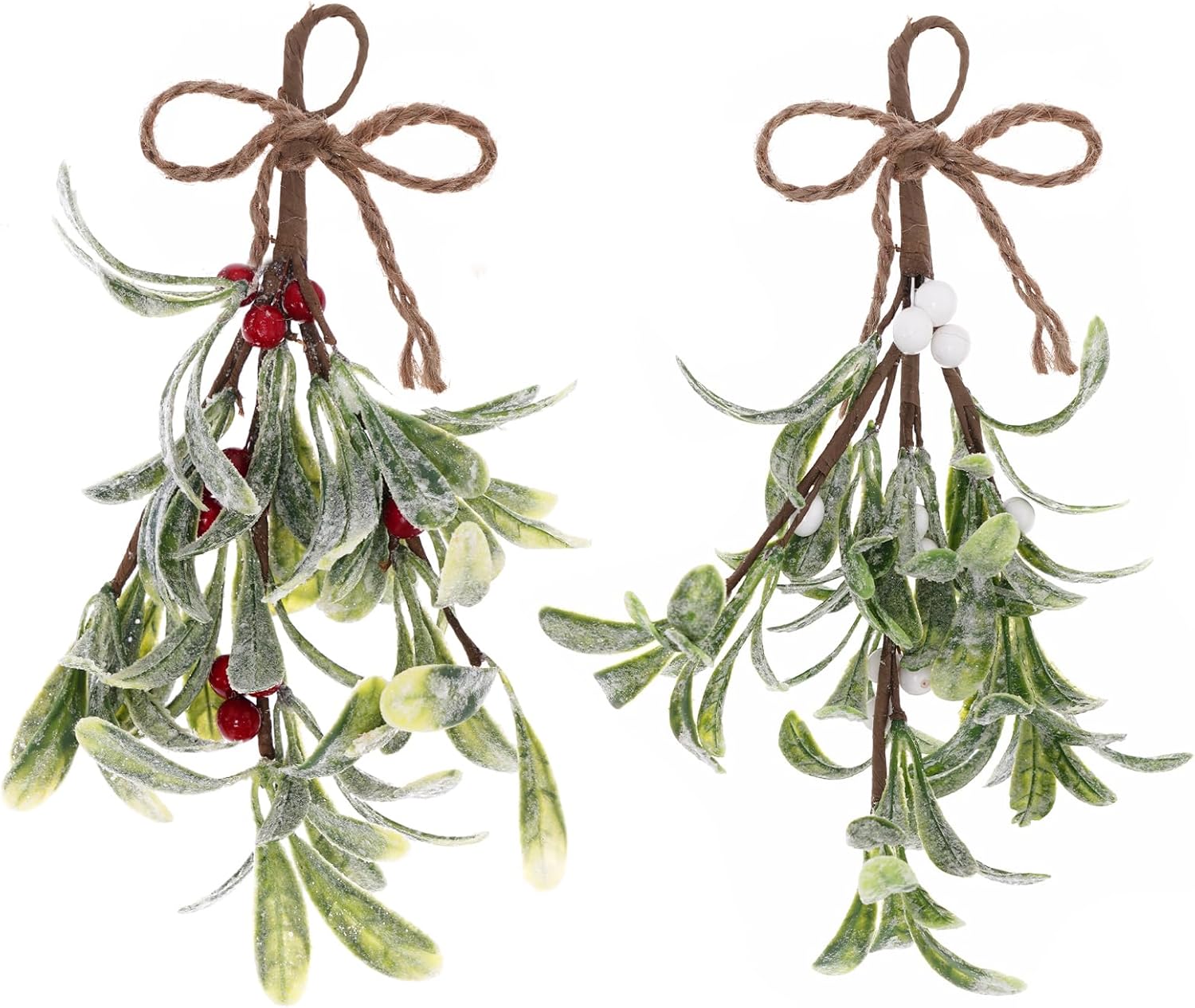 2 PCS Artificial Mistletoe Hanging Decor for Christmas