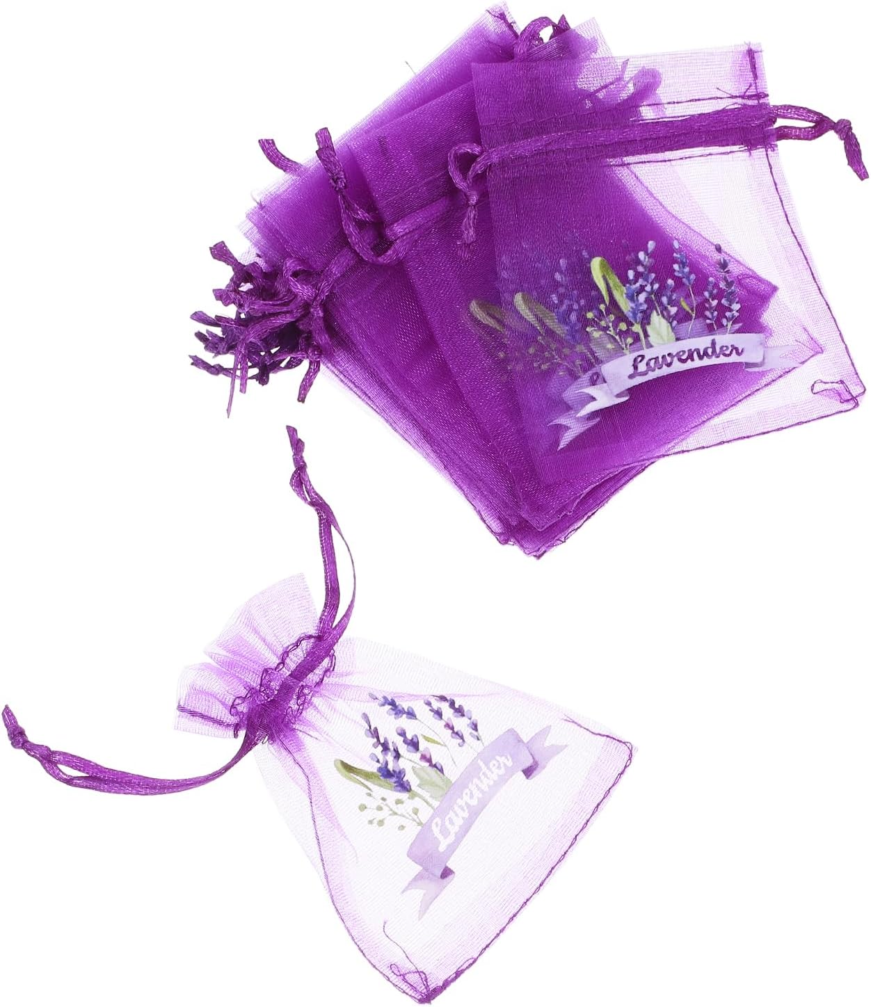 LUOZZY 20pcs Lavender Sachet Bags Purple Drawstring