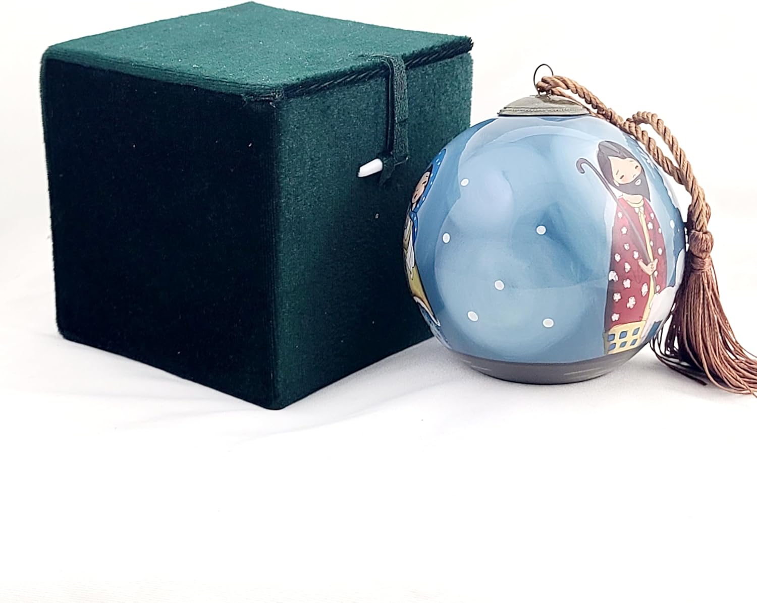 Intricate Inside-Painted Glass Ornament - Nativity Holy Family