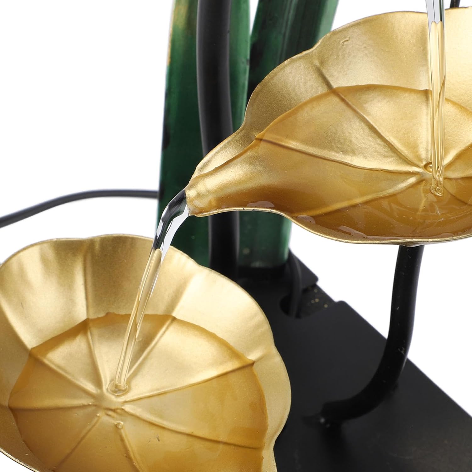 Metal Desk Fountain with Adjustable USB and LED Lights