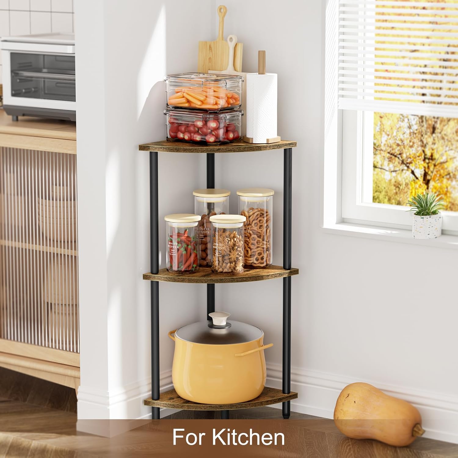 Sriwatan 3-Tier Corner Shelf Stand for Small Space